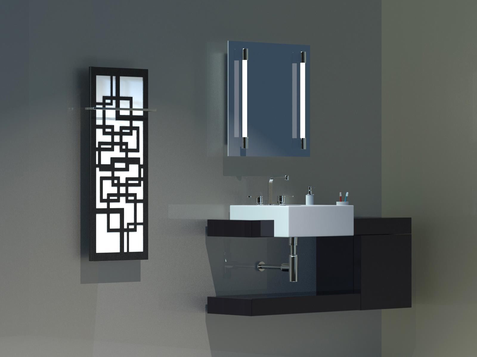 BADHEIZKÖRPER Design Quadrat 2 120x47cm 799 Watt anthrazit - moonstone (+1 Halter 15mm) SZAGATO Designheizkörper Mittelanschluss Handtuchwärmer