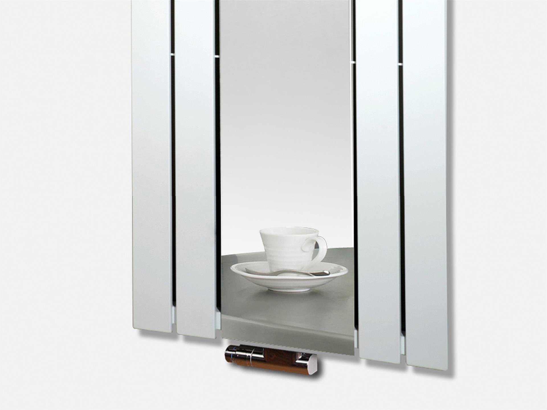 BADHEIZKÖRPER mit Spiegel Design Shanghai 3 180 x 55cm 819 Watt weiß SZAGATO Designheizkörper Handtuchheizkörper mit Mittelanschluss Handtuchwärmer