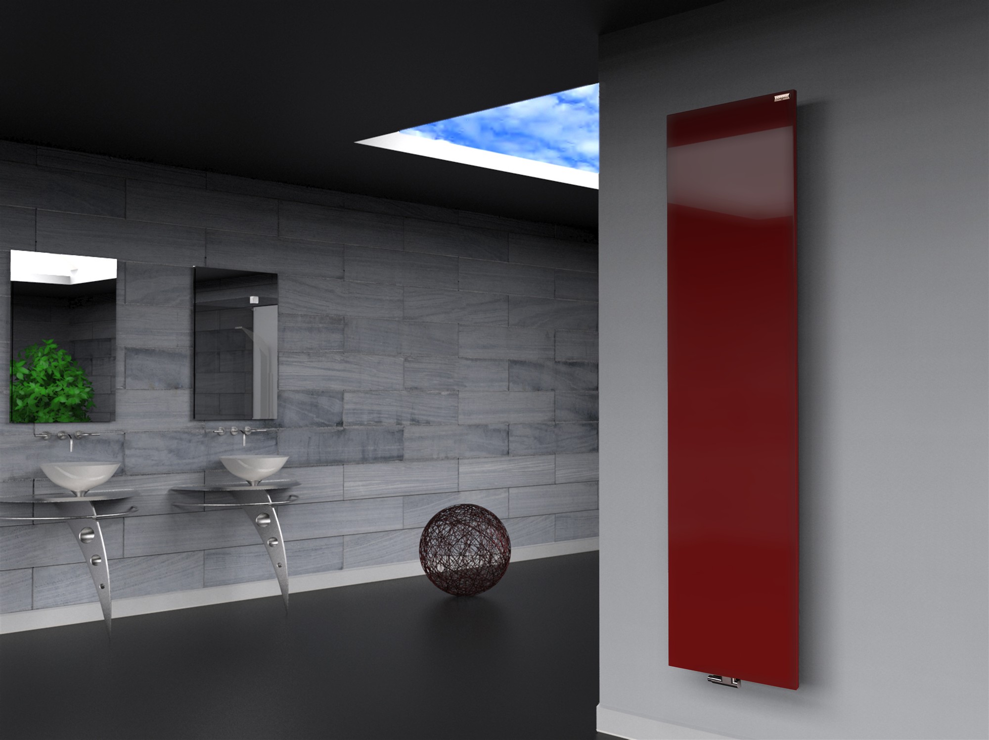 BADHEIZKÖRPER Design Mirror Steel 3 180x47cm 1118 Watt rot SZAGATO Designheizkörper Handtuchheizkörper mit Mittelanschluss Handtuchwärmer