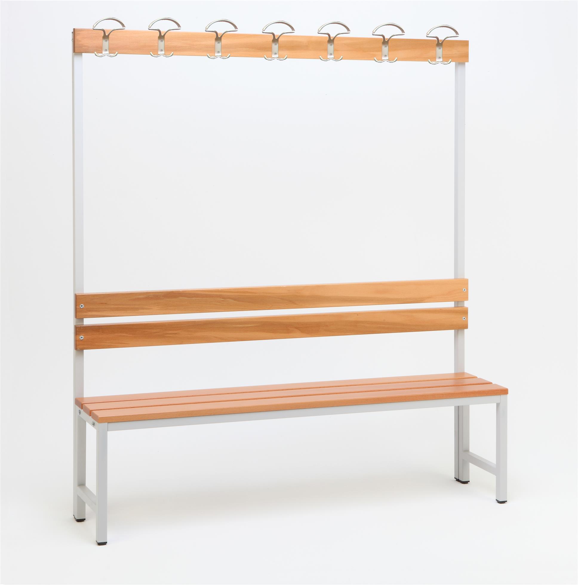 Garderobenbank mit Haken 1-seitig HxBxT 170x150x30cm Marke SZAGATO Umkleidebank Umkleide Sitzbank Garderobe mit Sitzbank Garderoben Bank