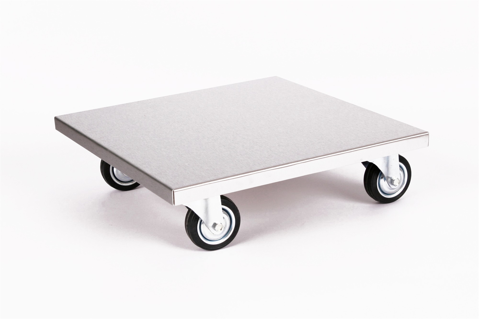 Rollbrett Pflanzenroller 40x40cm Edelstahl 200kg große Rollen SZAGATO Made in Germany Blumenuntersetzer Möbelroller Blumenroller Transportroller