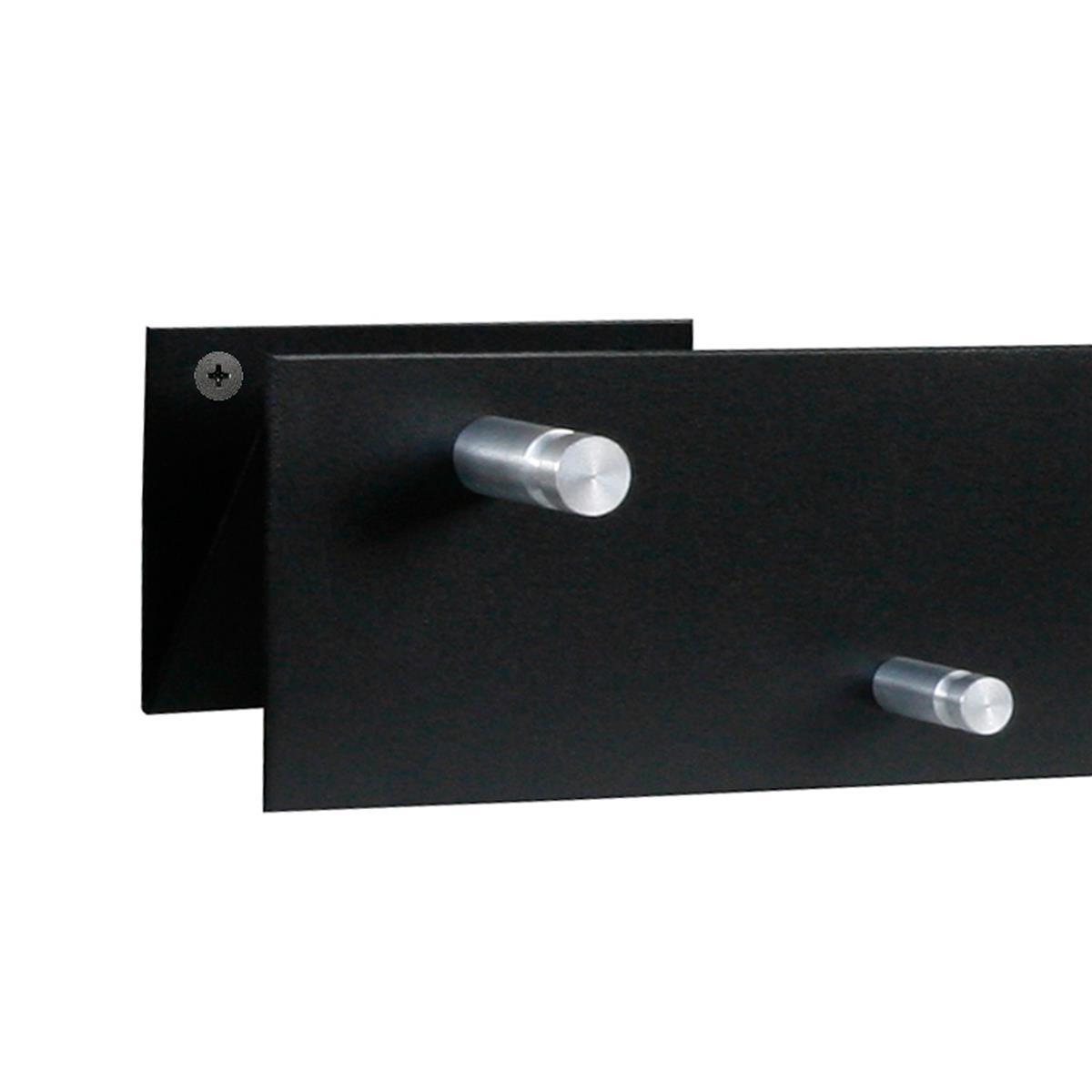 Garderobenleiste schwarz 100x9cm (N-Anordnung) SZAGATO Made in Germany Garderobenpaneel Flurgarderobe Garderobe Flur Wandgarderobe Hakenleiste