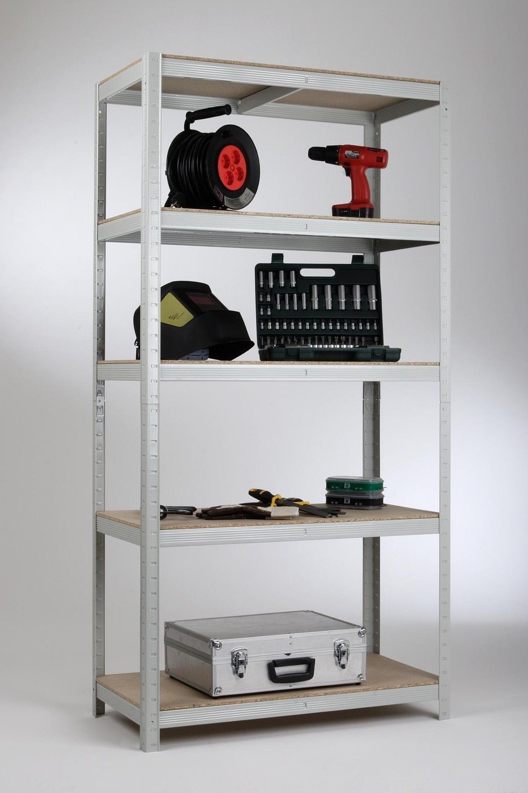 Steckregal 175 kg Profi I 220x90x60 verzinkt SZAGATO Metallregal Fachbodenregal Lagerregal Metall Fachboden Schwerlastregal Regalsystem Lagerregale