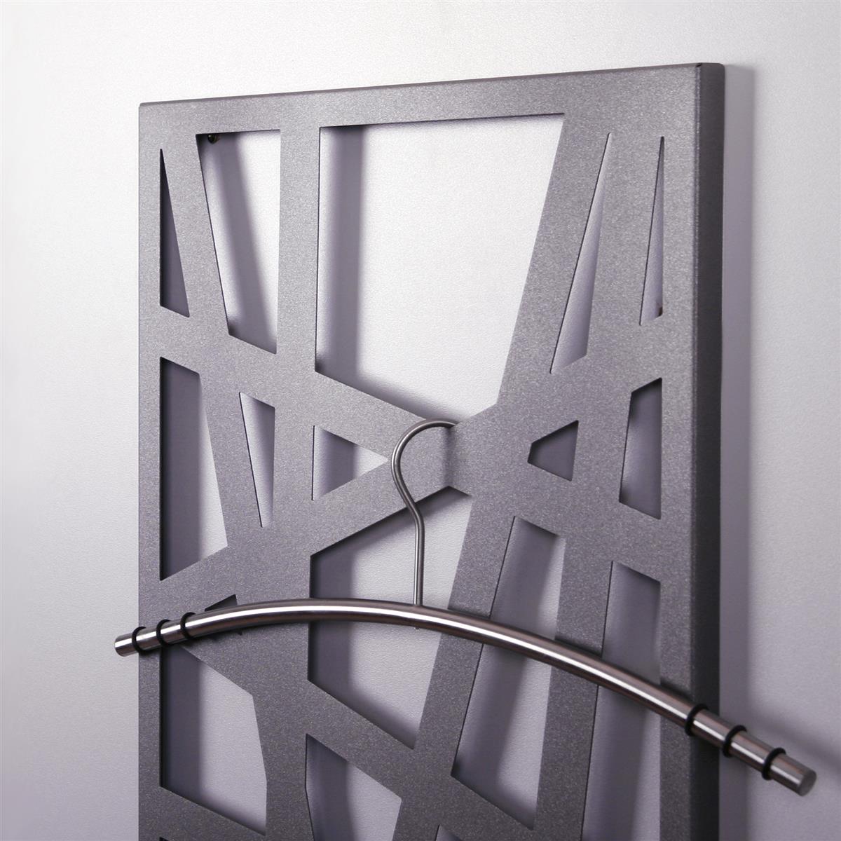 Wandgarderobe Design Stripes 140x40cm moonstone grau SZAGATO Made in Germany Garderobenpaneel Garderobenleiste Garderobenleisten Flurgarderobe Flur