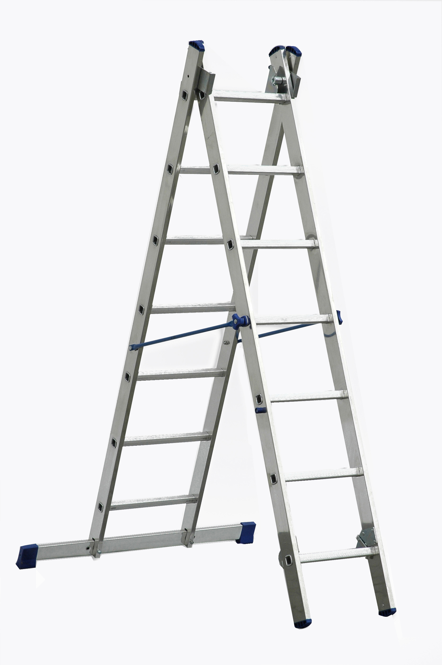 Schiebeleiter 2x7 Stufen Länge 3m 195x41cm ALU SZAGATO Schiebeleiter 2 teilig Stufenschiebeleiter Schiebeleiter Alu-Schiebeleiter Mekrzweckleiter