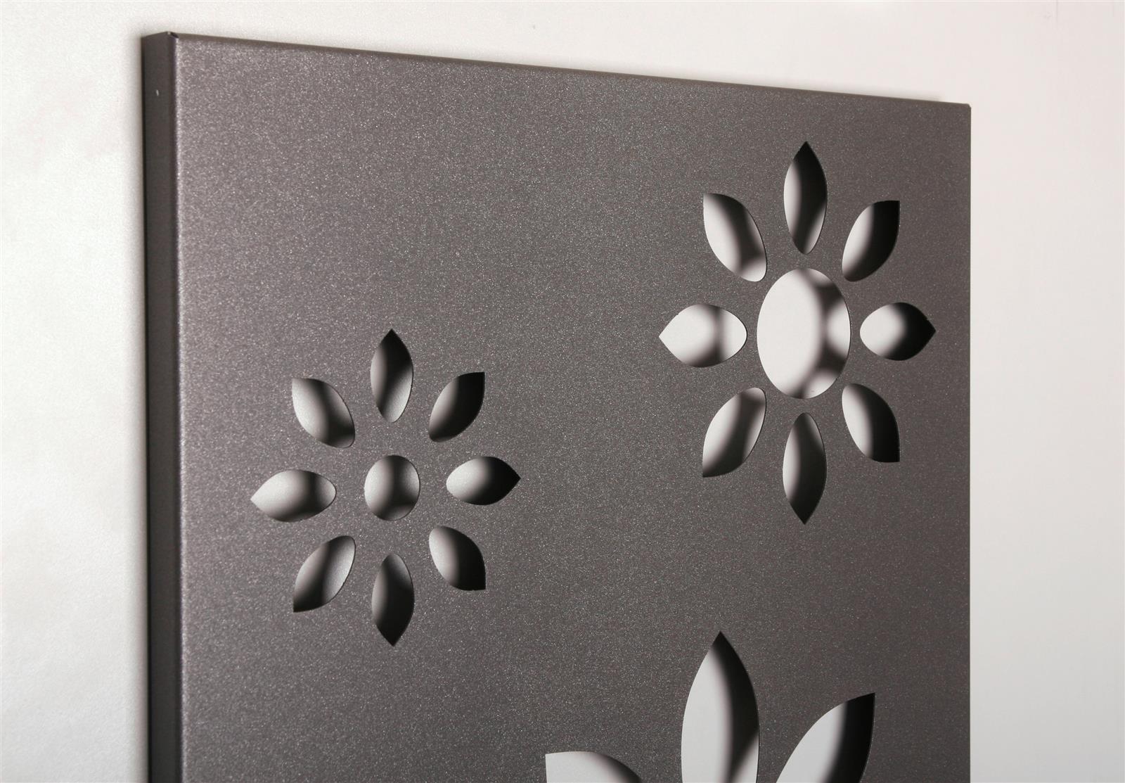 Wandgarderobe Design Flower 140x40cm grau SZAGATO Made in Germany Garderobenpaneel Garderobenleiste Garderobenleisten Flurgarderobe Garderobe