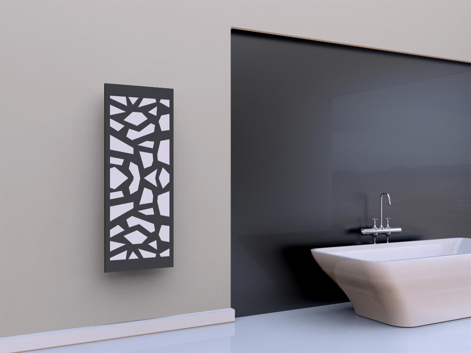 BADHEIZKÖRPER Design Mosaik 2 120x47cm 799 Watt  anthrazit moonstone SZAGATO Designheizkörper Handtuchheizkörper mit Mittelanschluss Handtuchwärmer