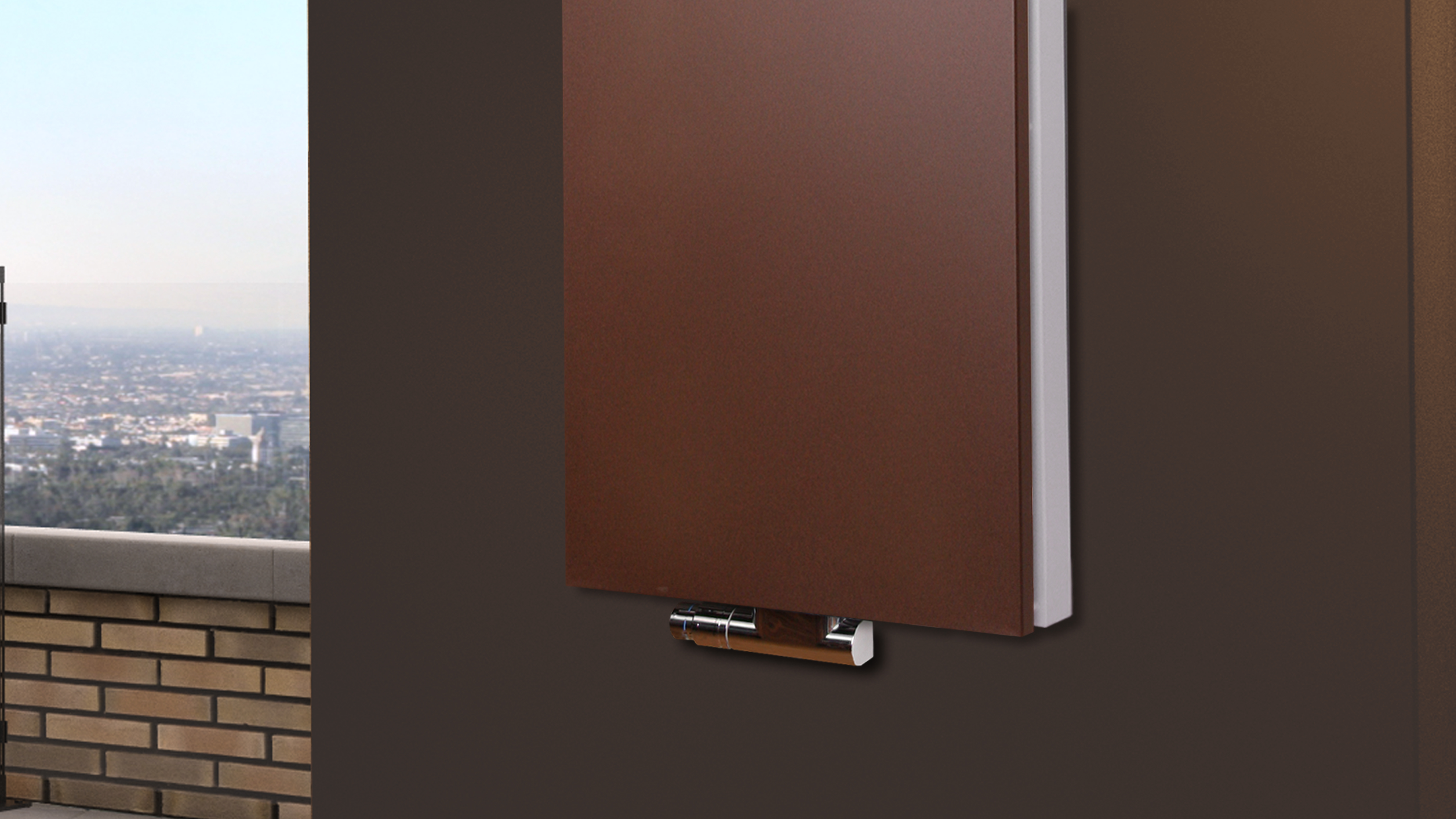 BADHEIZKÖRPER Design Mirror Steel 5 120x47cm 1458 Watt braun (+1 Halter 50mm) SZAGATO Designheizkörper Handtuchheizkörper mit Mittelanschluss