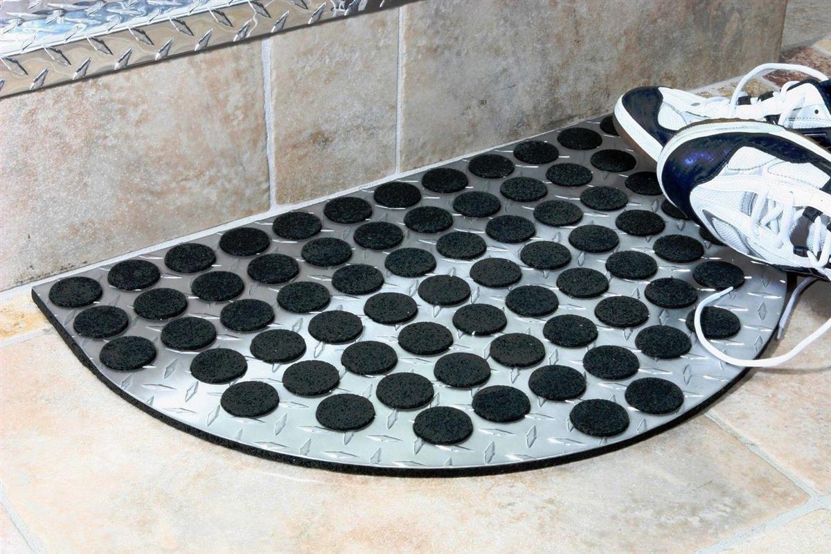 Fußmatte ALUMINIUM SZAGATO 60x40cm halbrund matt SZAGATO Made in Germany Fussmatte Alu Aluminium Fussmatte außen Schuhabstreifer Fussabtreter