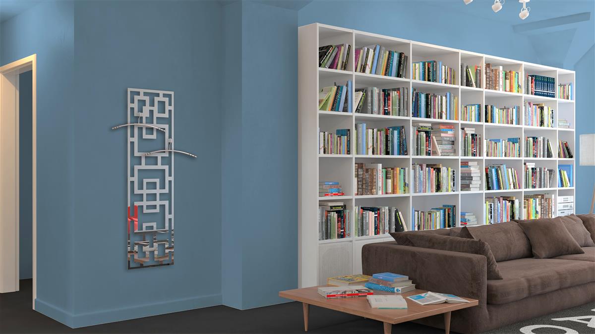 Garderobe Wandgarderobe Design Rechteck 140x40cm Edelstahl poliert SZAGATO Garderobe Metall Garderobe Wand Garderobenpaneel Garderobenleiste Flur