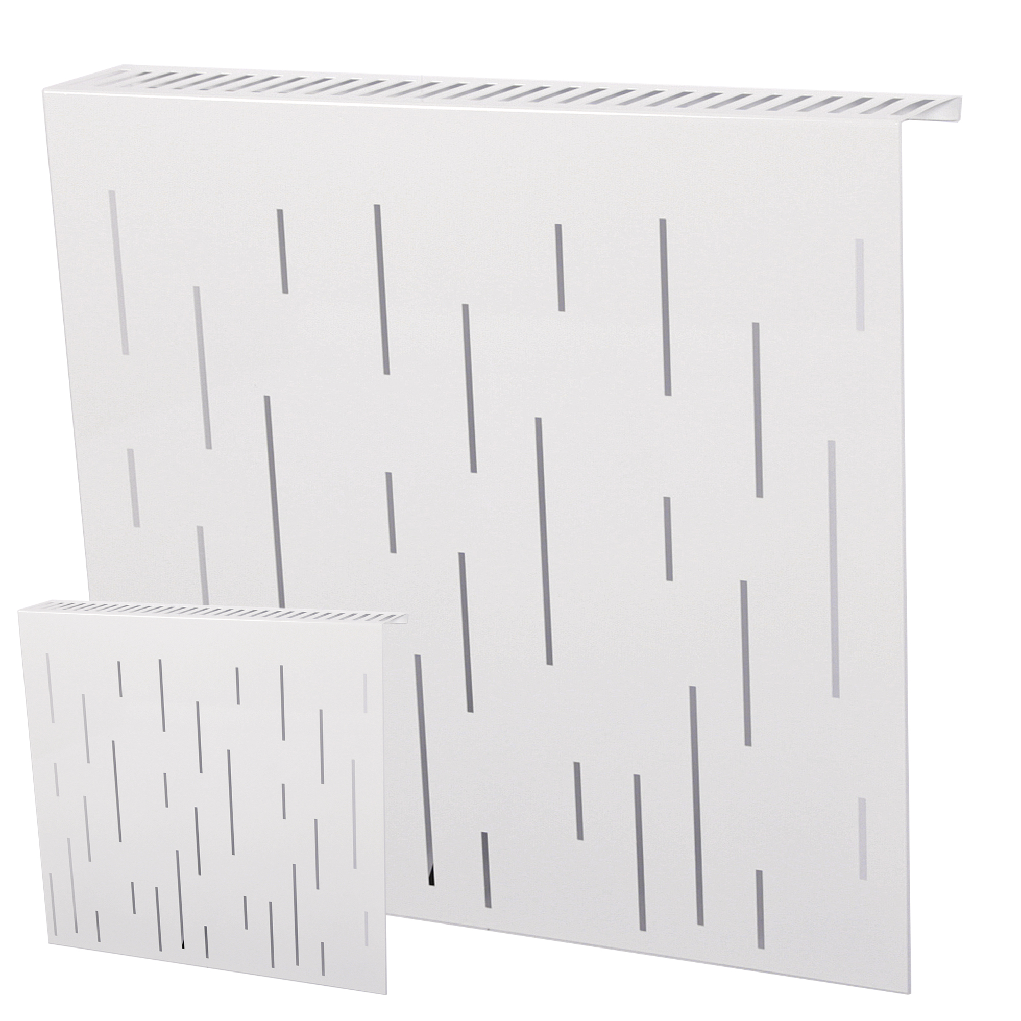 Heizkörperverkleidung 60 x 60cm Design Rain weiß (SET=2 Stück) SZAGATO Heizungsverkleidung Verkleidung Heizkörper Abdeckung für Heizkörper