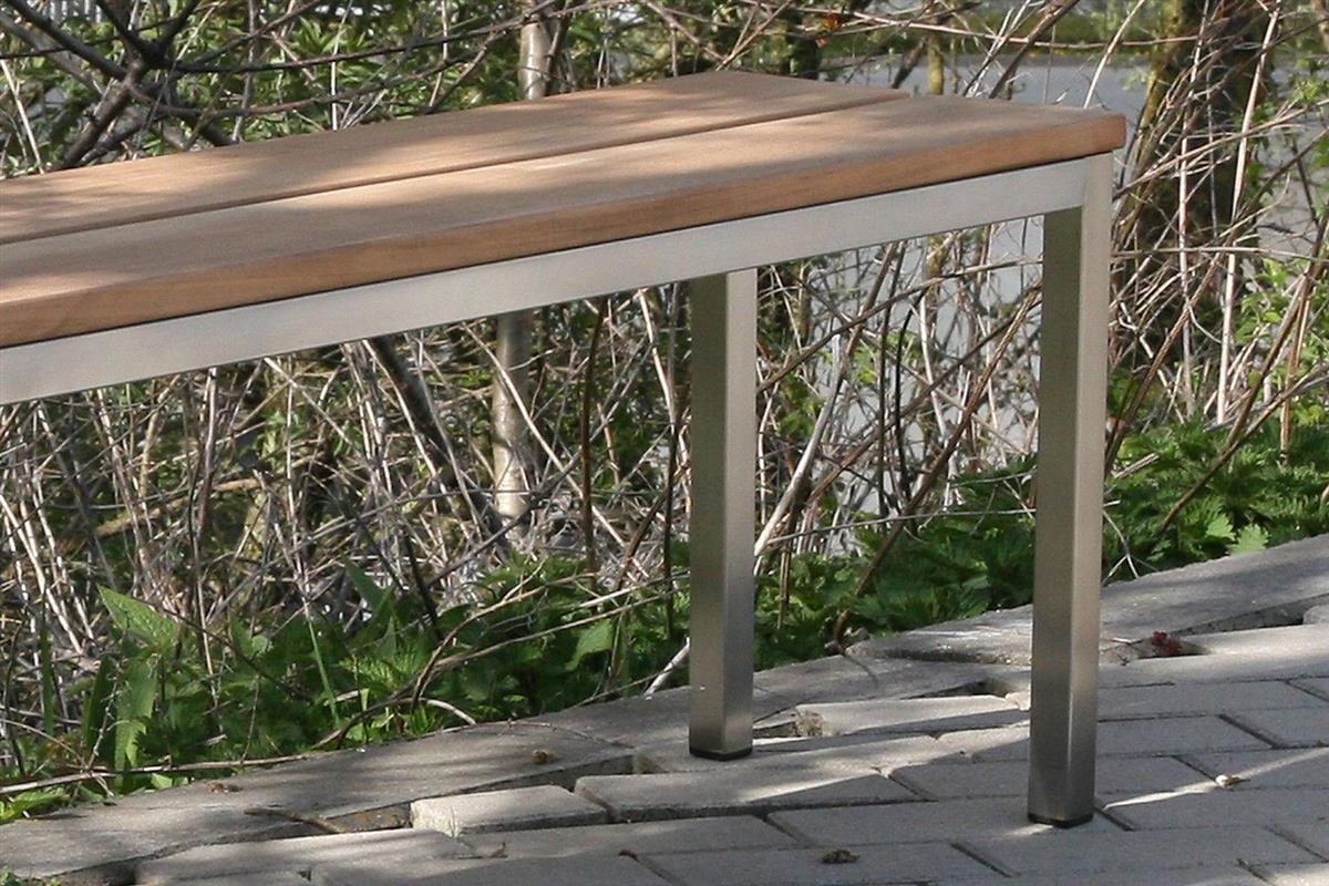 Parkbank, BxTxH: 150x30x40 cm, (U-Form) Edelstahl  SZAGATO Made in Germany Sitzbank Metall Umkleidebank Parkbank wetterfest Parkbänke