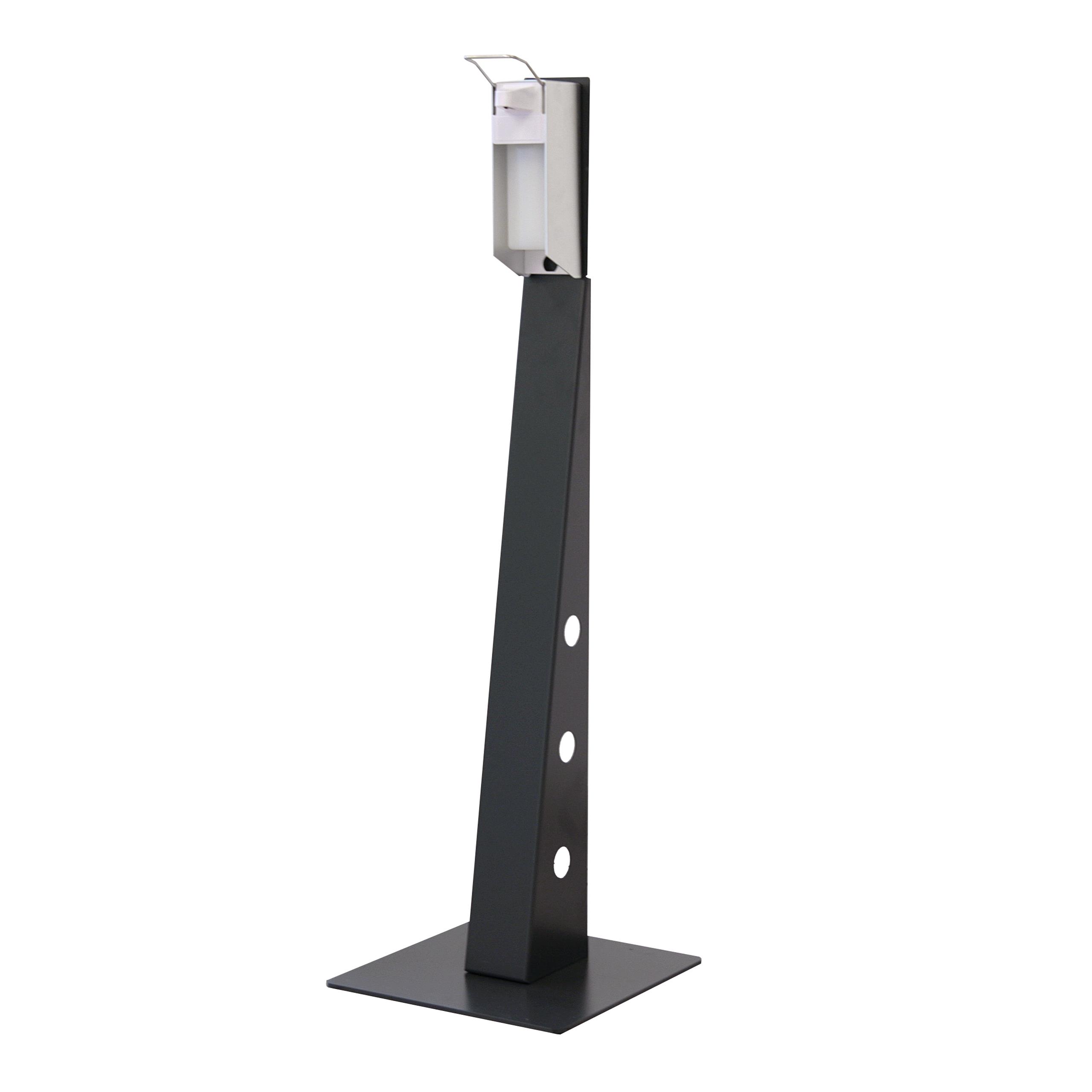 Desinfektionsmittelspender Pyramide HxBxT 118x36x36cm anthrazit + Spender Szagato Hygienesäule Desinfektionsspender Handdesinfektionsspender