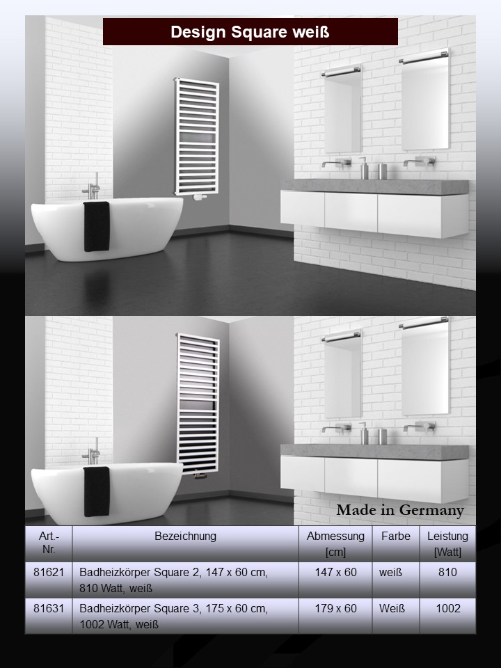 BADHEIZKÖRPER Design Square 2 147x60cm 810 Watt anthrazit moonstone SZAGATO Designheizkörper Handtuchheizkörper mit Mittelanschluss Handtuchwärmer