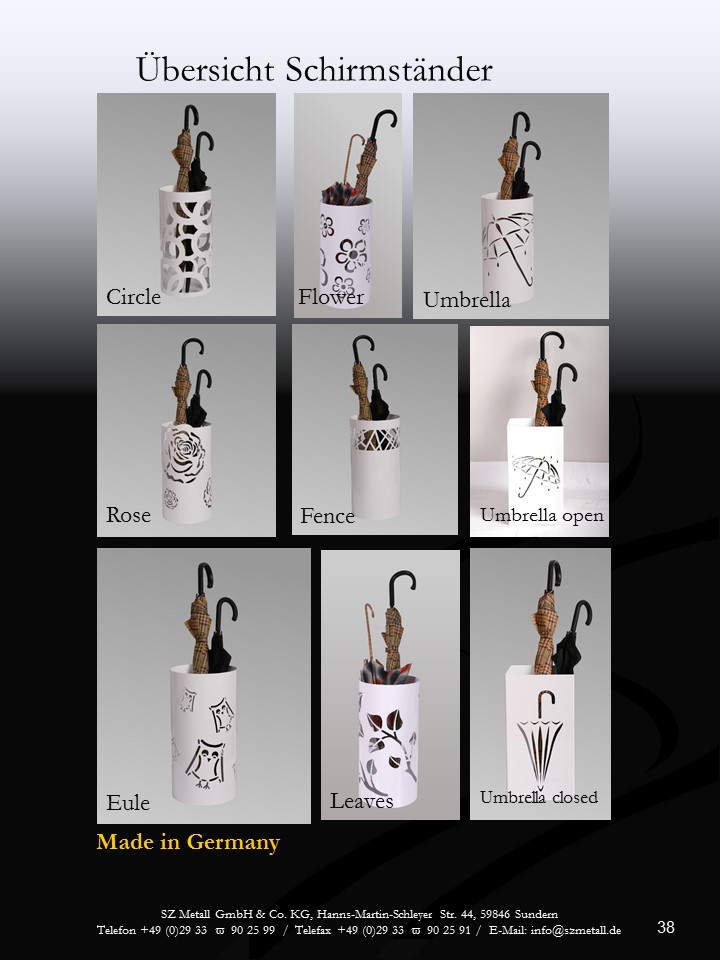 Schirmständer Crown 49xØ23cm moonstone-grau SZAGATO Made in Germany moderner Regenschirmständer groß Schirmhalter Regenschirmhalter Design