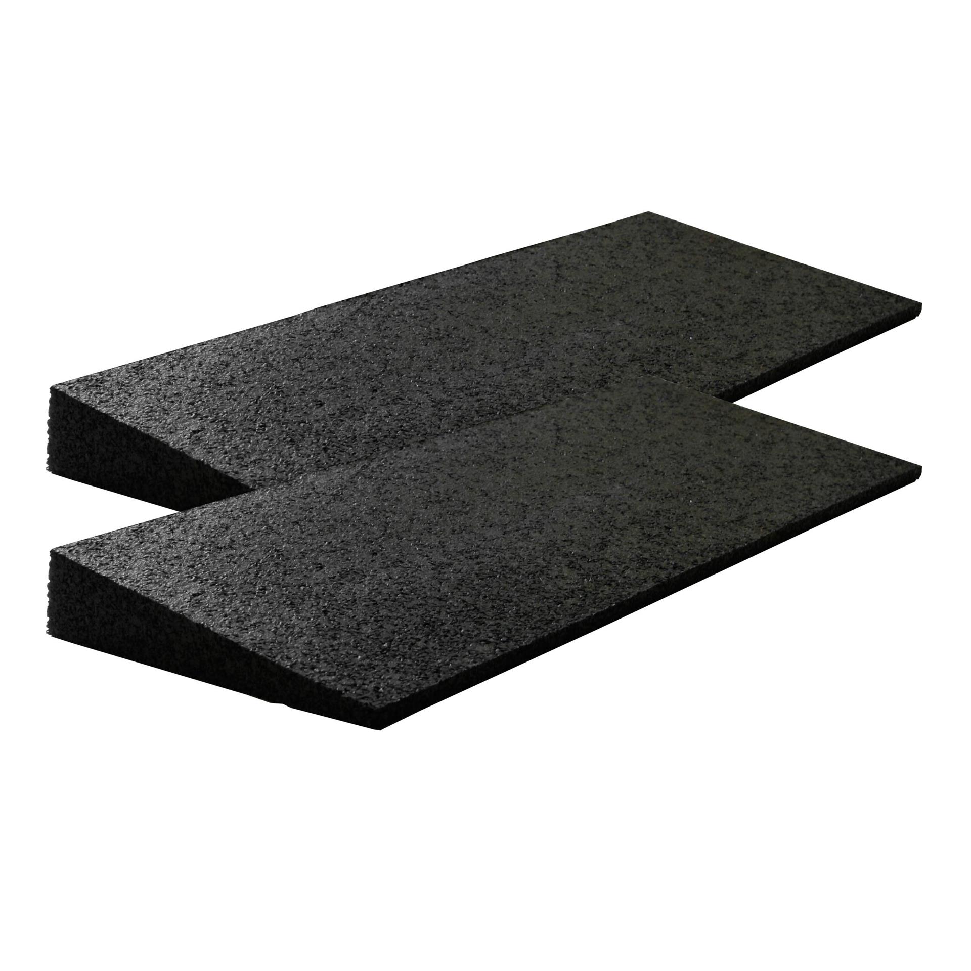 Bordsteinrampe Gummi 43mm 50x20x4,3cm Set= 2 Stück schwarz SZAGATO Schwellenrampe Auffahrhilfe Bordsteinkeile Auffahr Rampe Bordsteinkanten Gummikeil