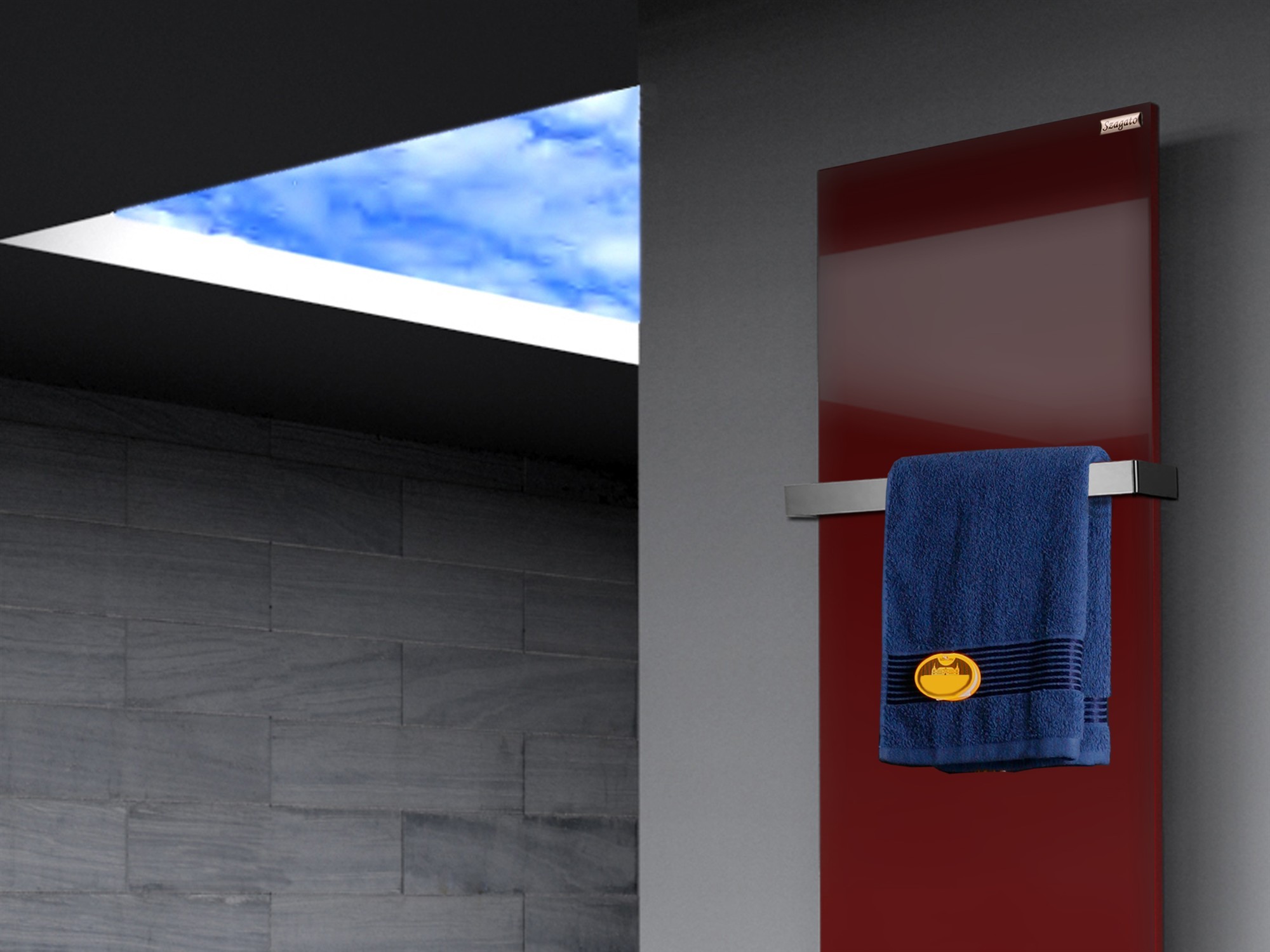 BADHEIZKÖRPER Design Mirror Steel 3 180x47cm 1118 Watt rot (RAL 3004) (+2 Halter 30mm) SZAGATO Handtuchheizkörper mit Mittelanschluss Handtuchwärmer