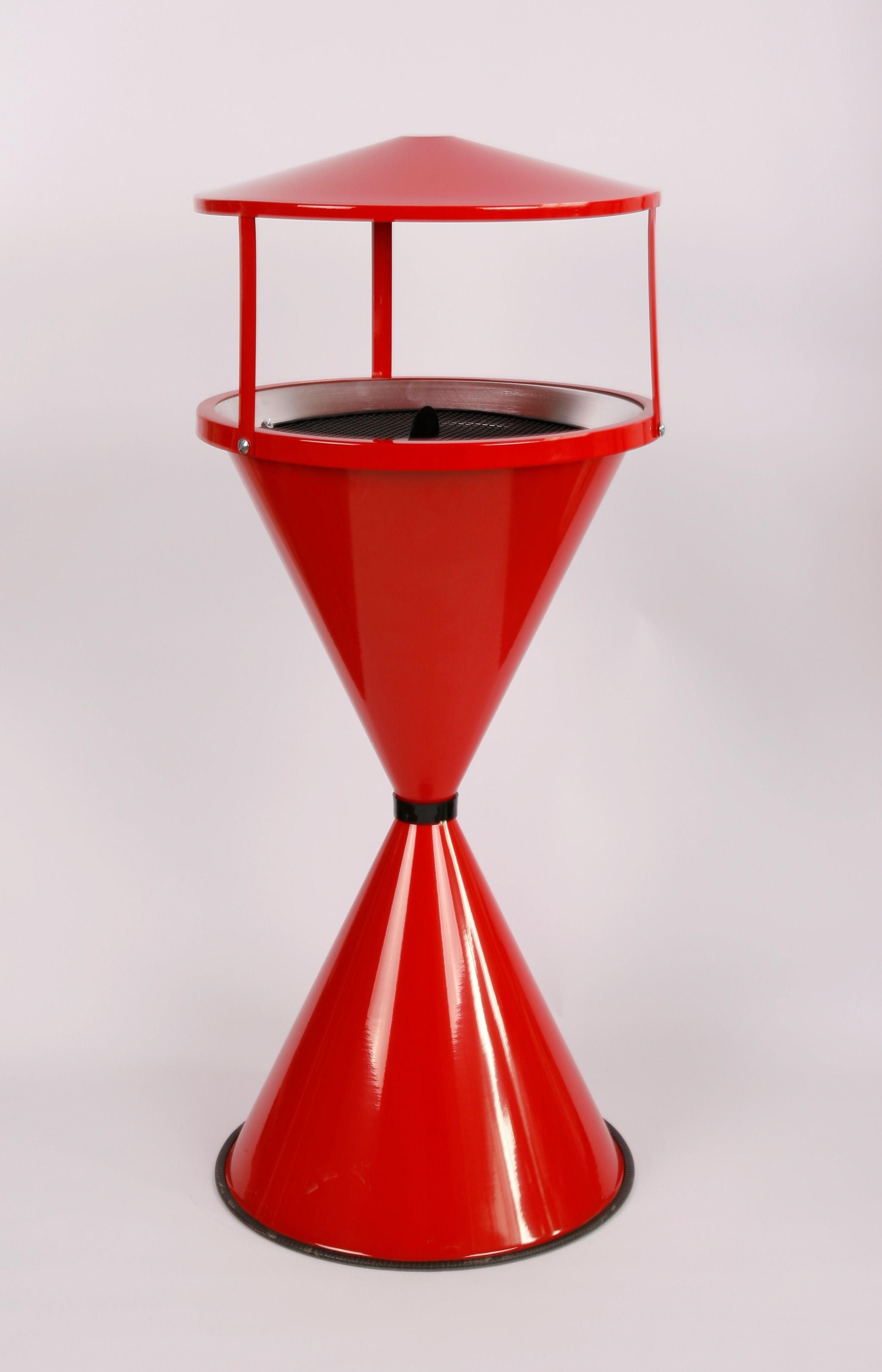 Standaschenbecher Diabola mit Dach 70x40cm rot SZAGATO Aschenbecher groß Stand-Aschenbecher außen Aschenbecher stehend Aschenbecher für draußen