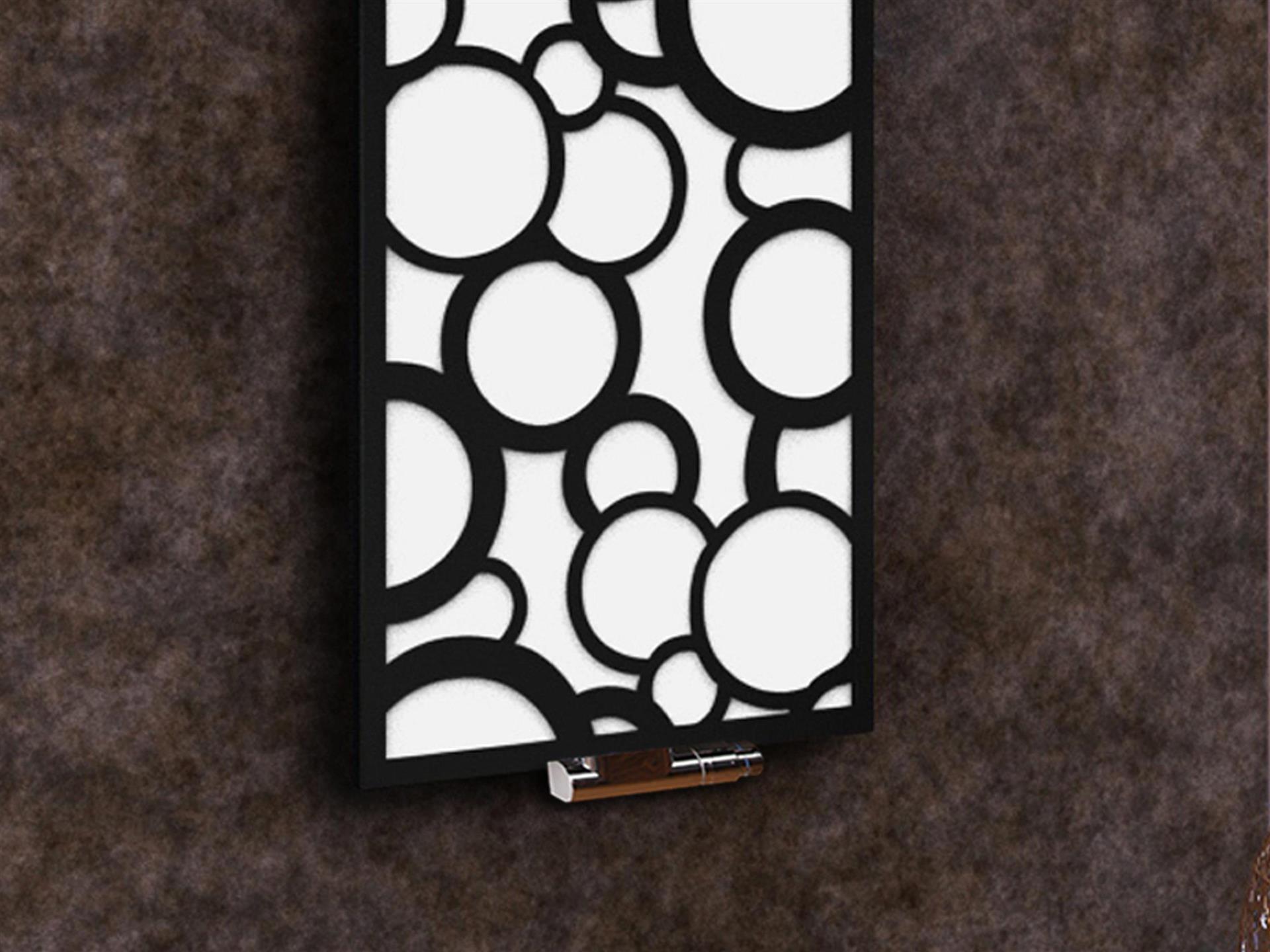 BADHEIZKÖRPER Design Kreta 2 120x47cm 799 Watt weiß schwarz SZAGATO Designheizkörper Handtuchheizkörper mit Mittelanschluss Handtuchwärmer