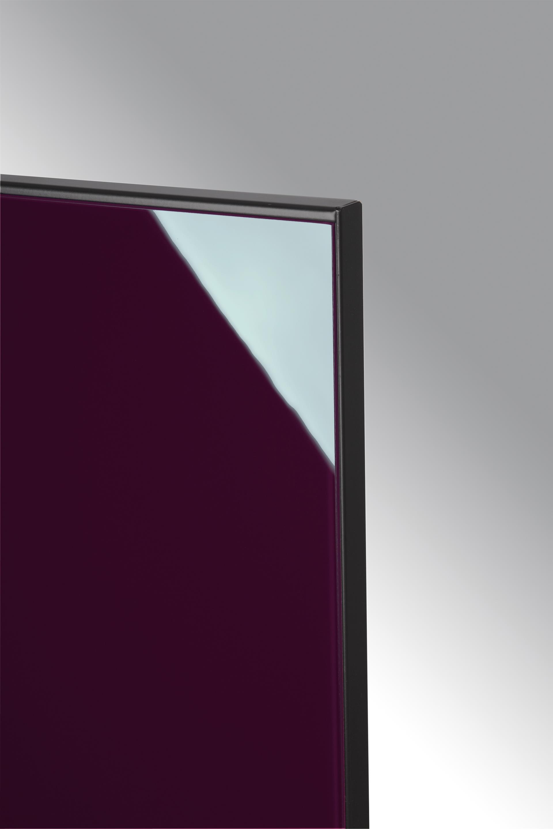 Badheizkörper mit Glas Design Montevideo 3 Glasfront 180x47cm 1118 Watt violett SZAGATO Design Handtuchheizkörper mit Mittelanschluss Handtuchwärmer