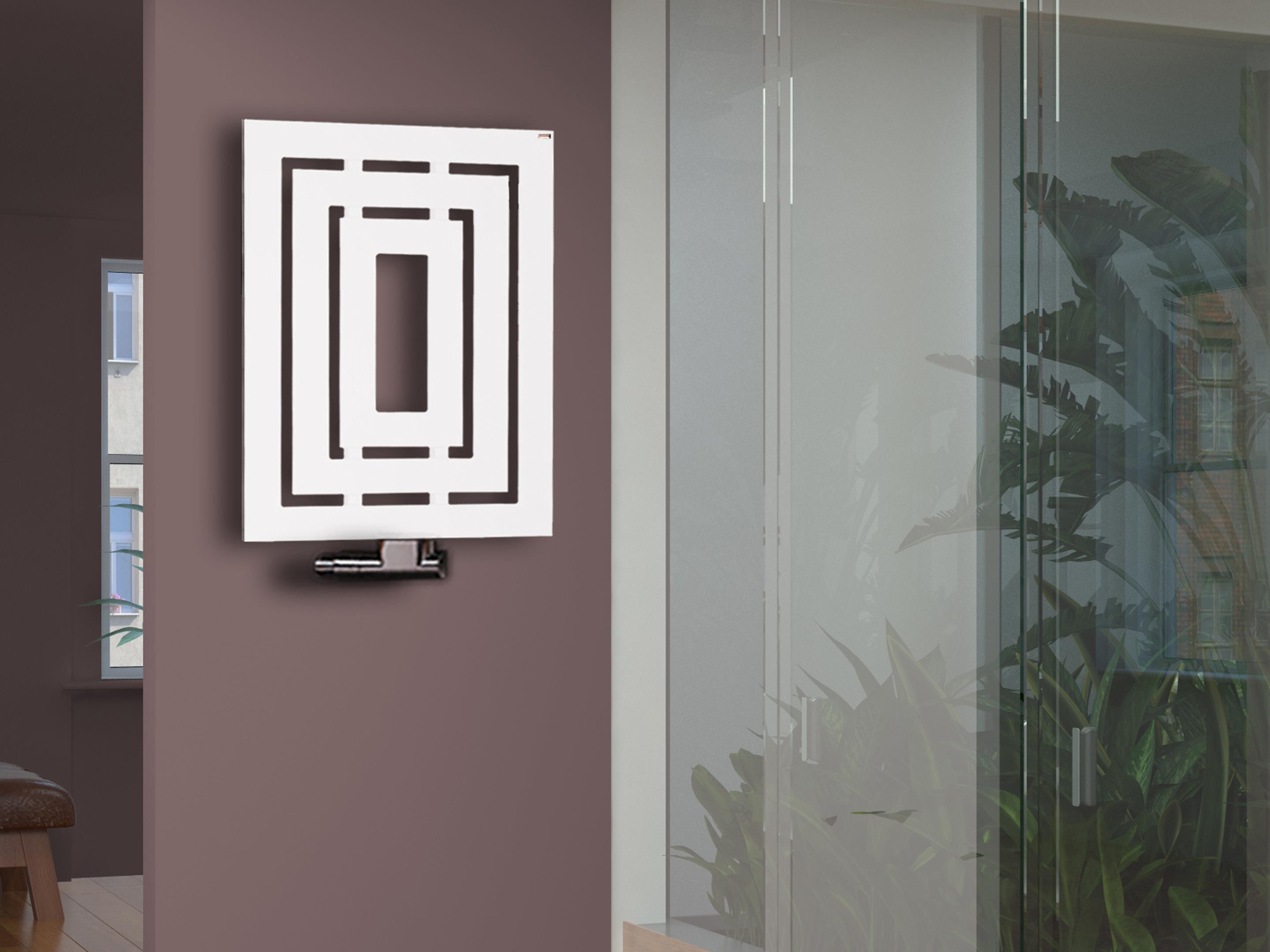 BADHEIZKÖRPER Design Insight 1 80x60cm 612 Watt weiß SZAGATO Designheizkörper Handtuchheizkörper mit Mittelanschluss Handtuchwärmer