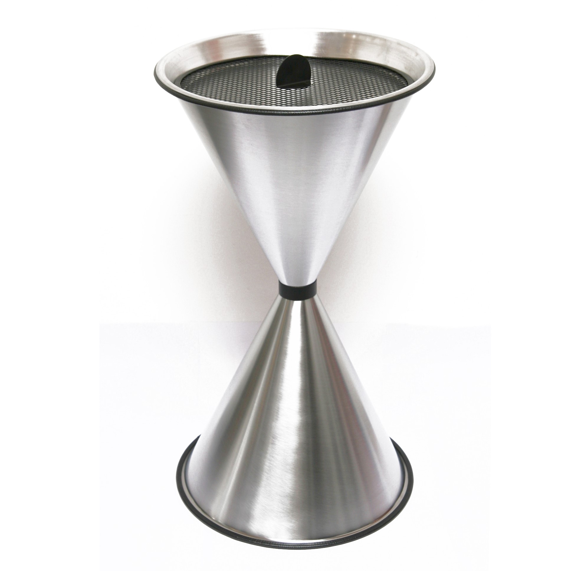 Standaschenbecher Diabola 71x40cm Aluminium matt SZAGATO Made in Germany Aschenbecher für draußen mit Deckel Standaschenbecher