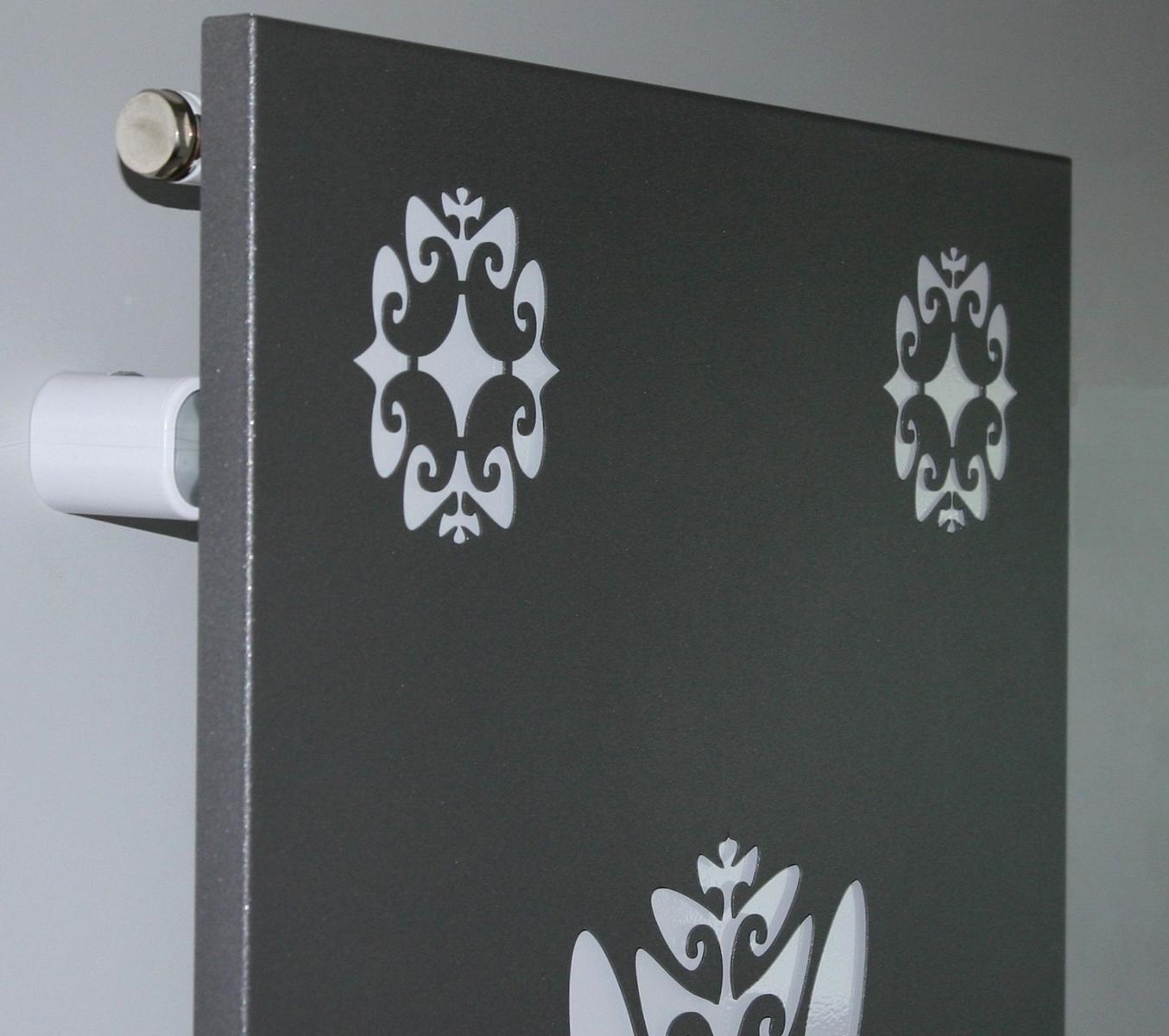 BADHEIZKÖRPER Design Ornaments 3 180x47cm 1118 Watt anthrazit moonstone SZAGATO Designheizkörper Handtuchheizkörper Mittelanschluss Handtuchwärmer