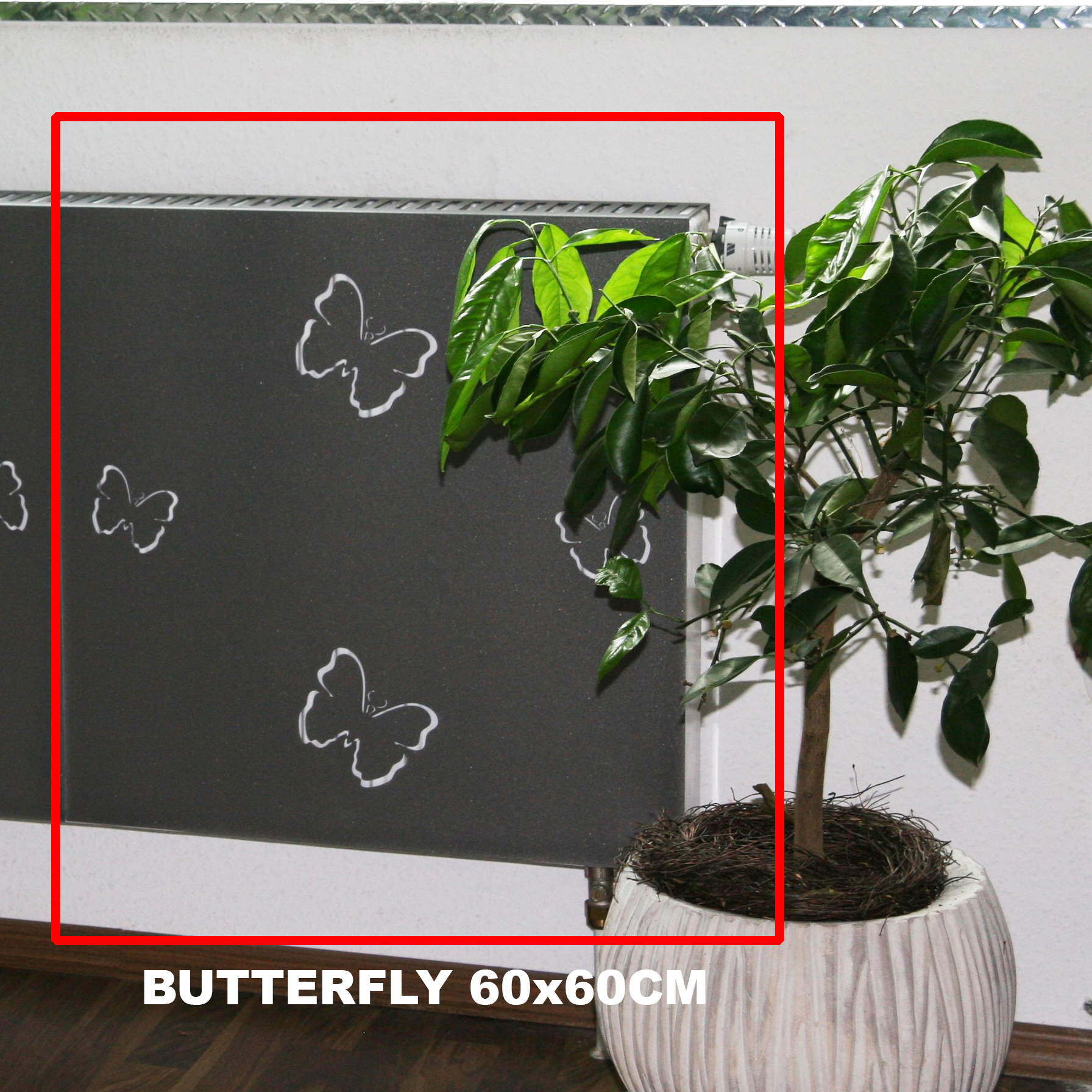 Heizkörperverkleidung 60x 60cm Butterfly anthrazit moonstone SET= 2 Stück SZAGATO Heizungsverkleidung Verkleidung Heizkörper Abdeckung für Heizkörper