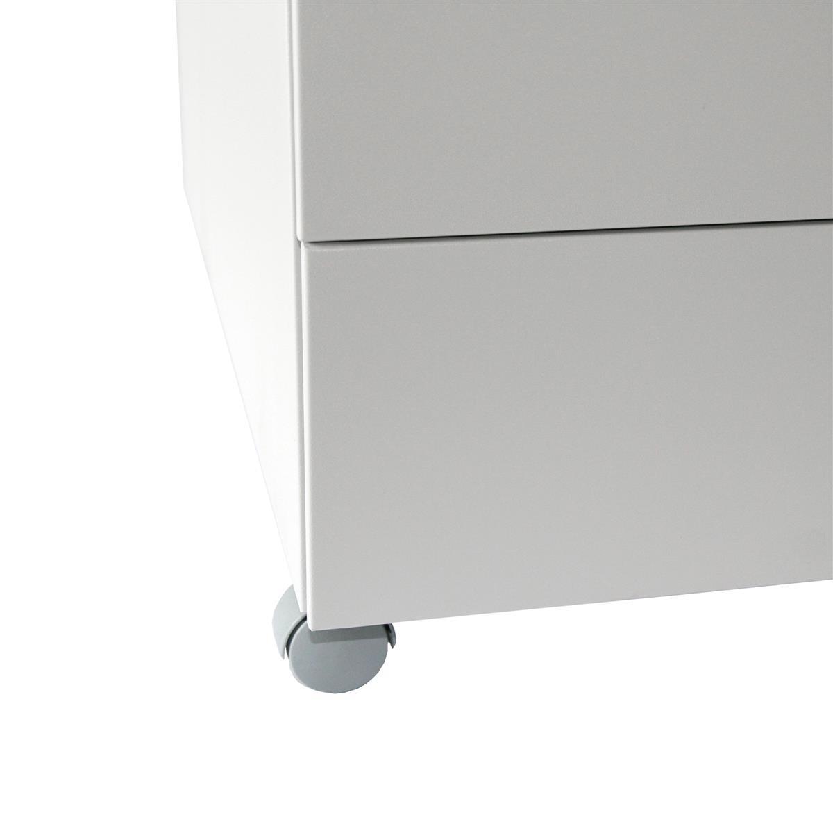 Rollcontainer Stahl Eco 3 Schubladen 53x40x59cm lichtgrau SZAGATO Bürocontainer Schreibtisch UnterschrankRollcontainers Rollcontainer Büro