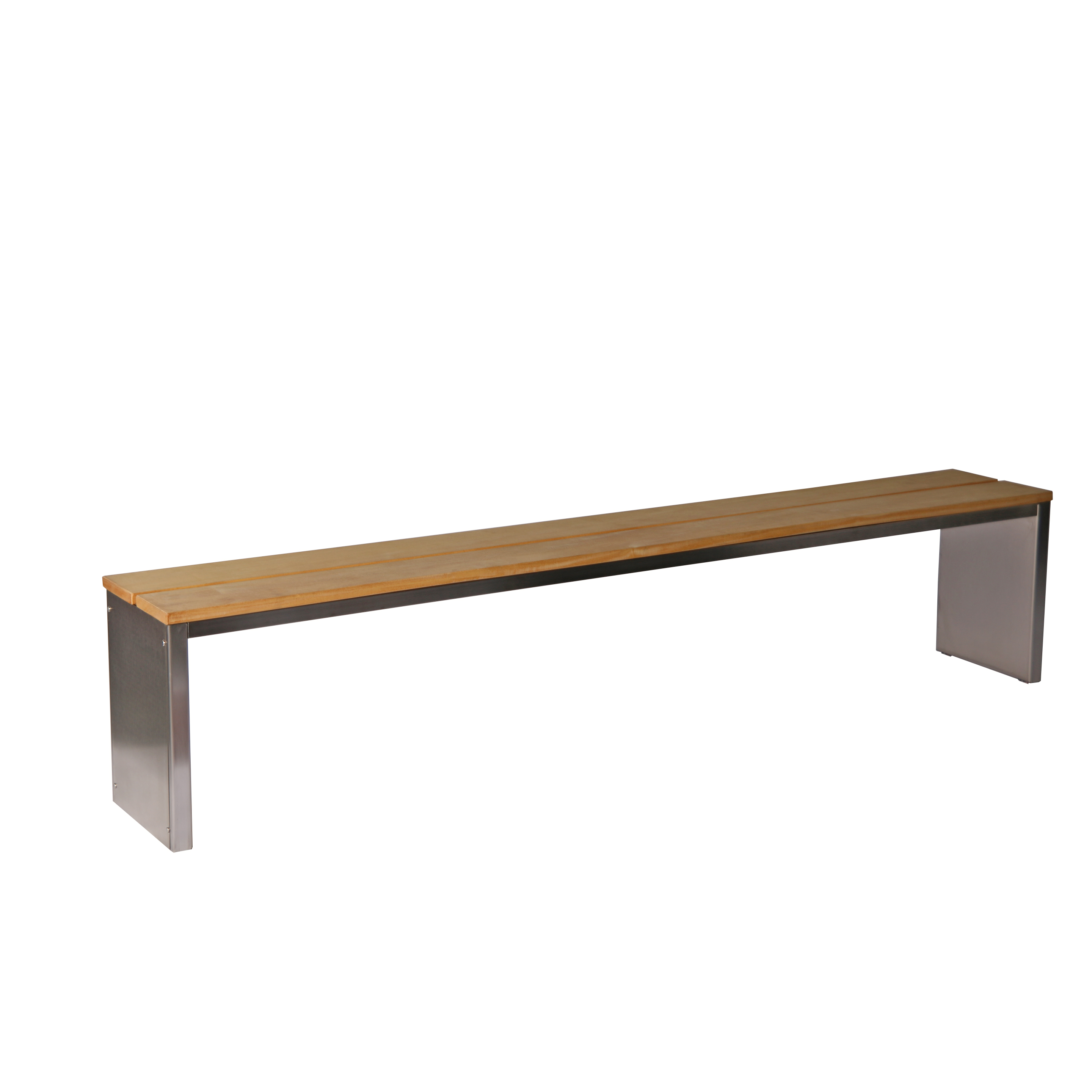 Parkbank, BxTxH: 200x30x40 cm, (D-Form) Edelstahl SZAGATO Made in Germany Sitzbank Metall Umkleidebank Parkbank wetterfest Parkbänke