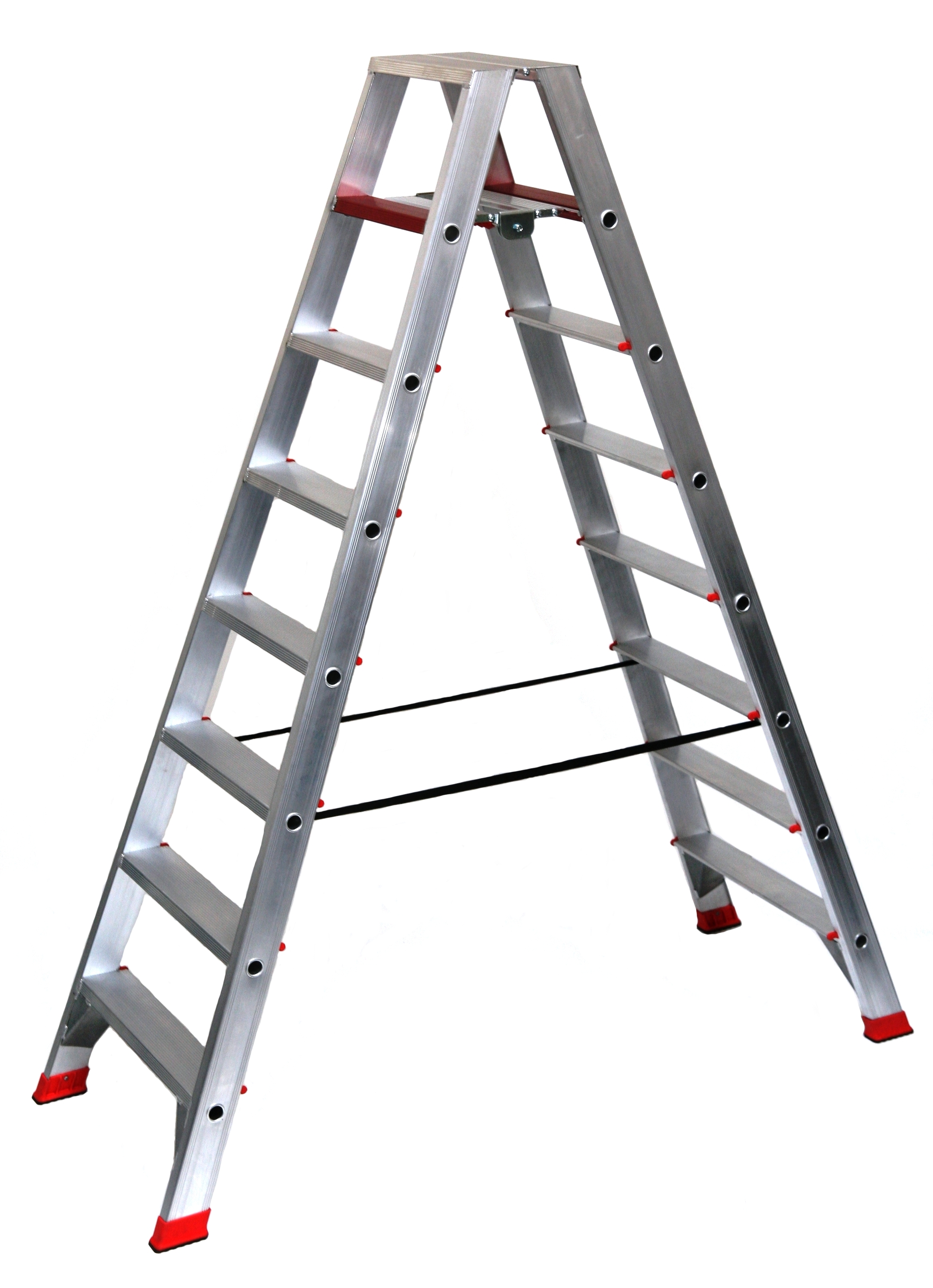 Stehleiter 2x8 Stufen Profi Länge 221cm 221x68x23cm Alu SZAGATO Stufenleiter Standleiter Haushaltsleiter Bockleiter Doppelstufenleiter Malerleiter