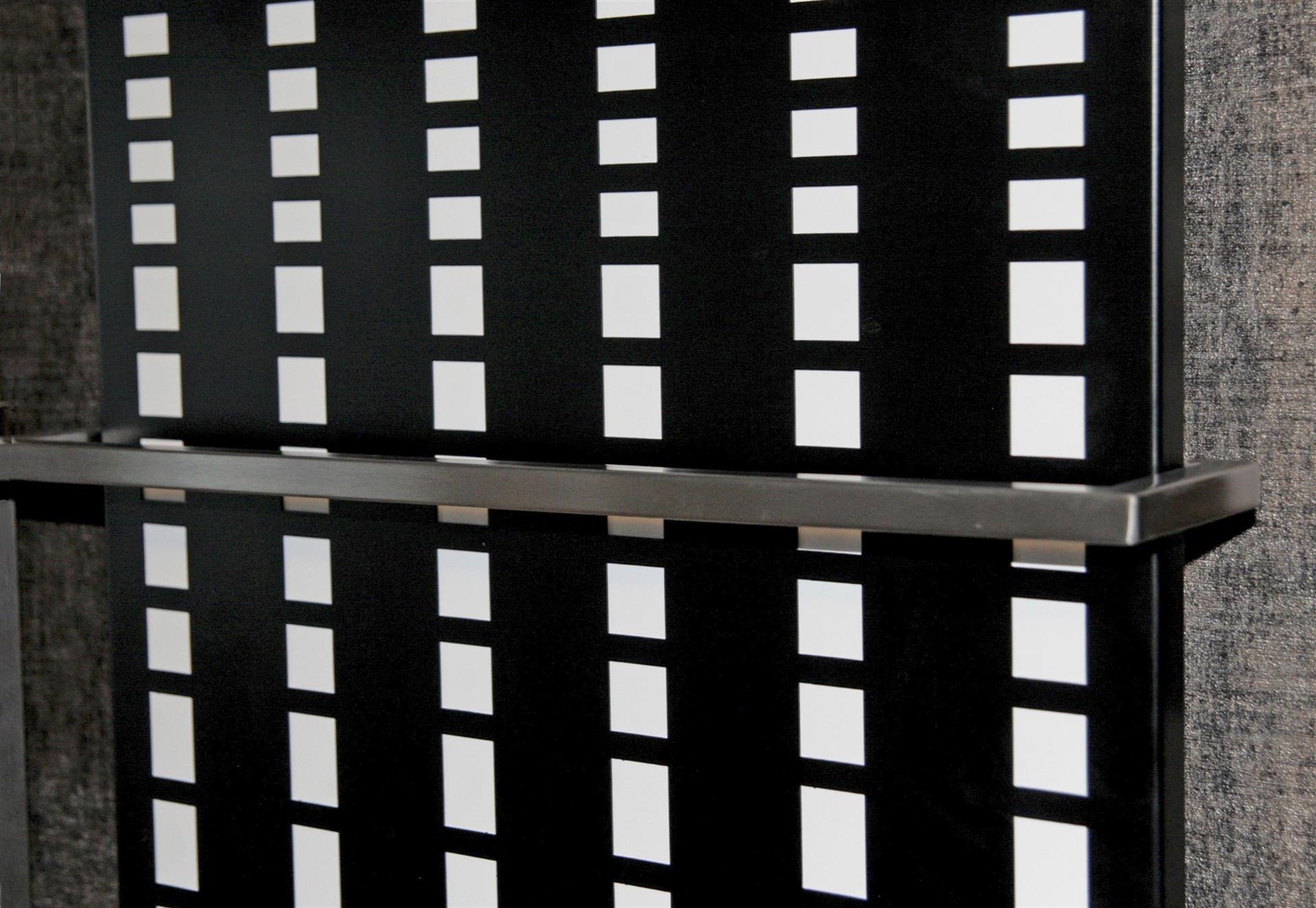 BADHEIZKÖRPER Design broken Mirror 3 180x47cm 1118Watt schwarz (+1 Halter 15mm) SZAGATO Designheizkörper Mittelanschluss Handtuchwärmer