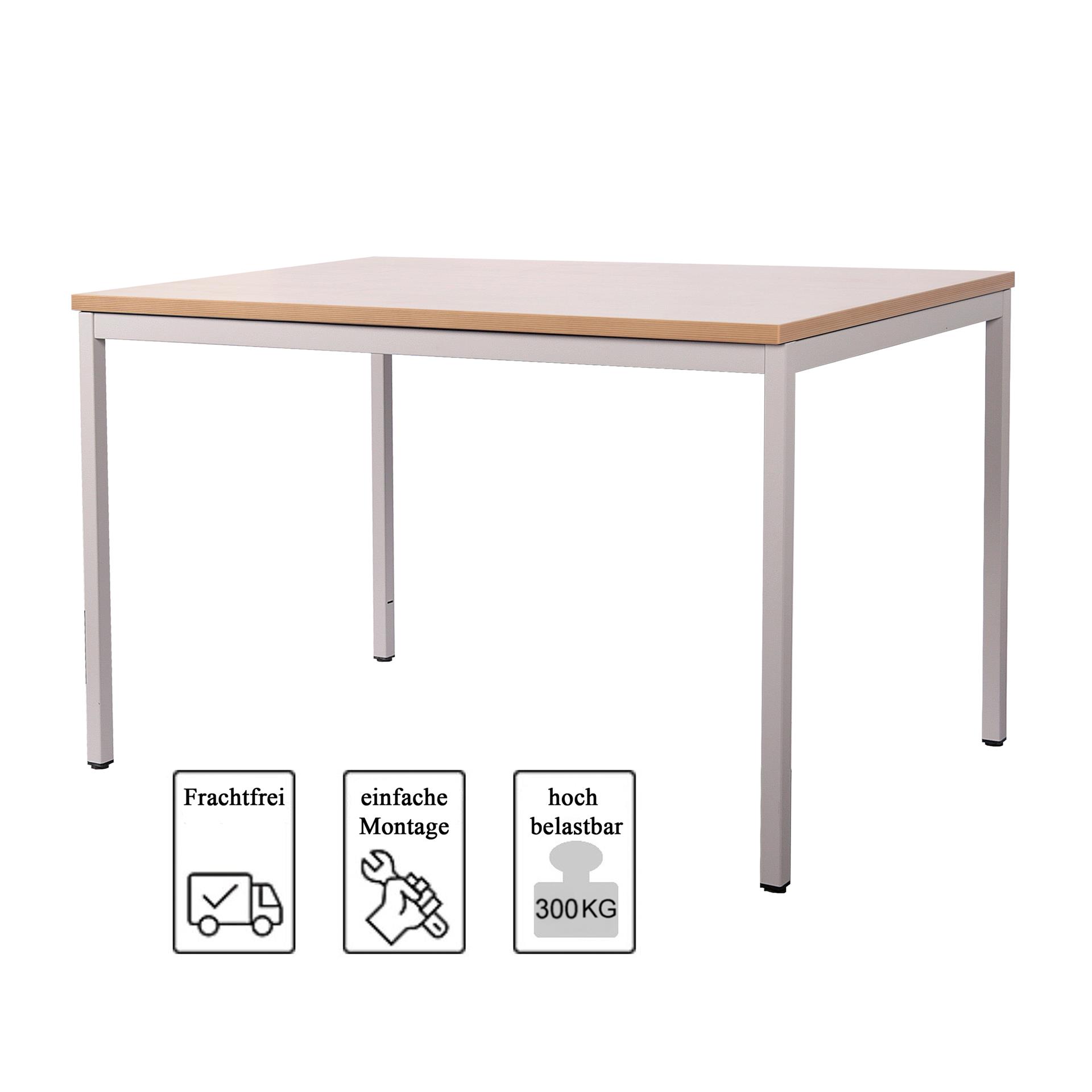 Schreibtisch Stahl LxB 120x80cm Ahorn SZAGATO SZAGATO Made in Germany Schreibtisch höhenverstellbar Arbeitstisch Bürotisch Druckertisch Computertisch