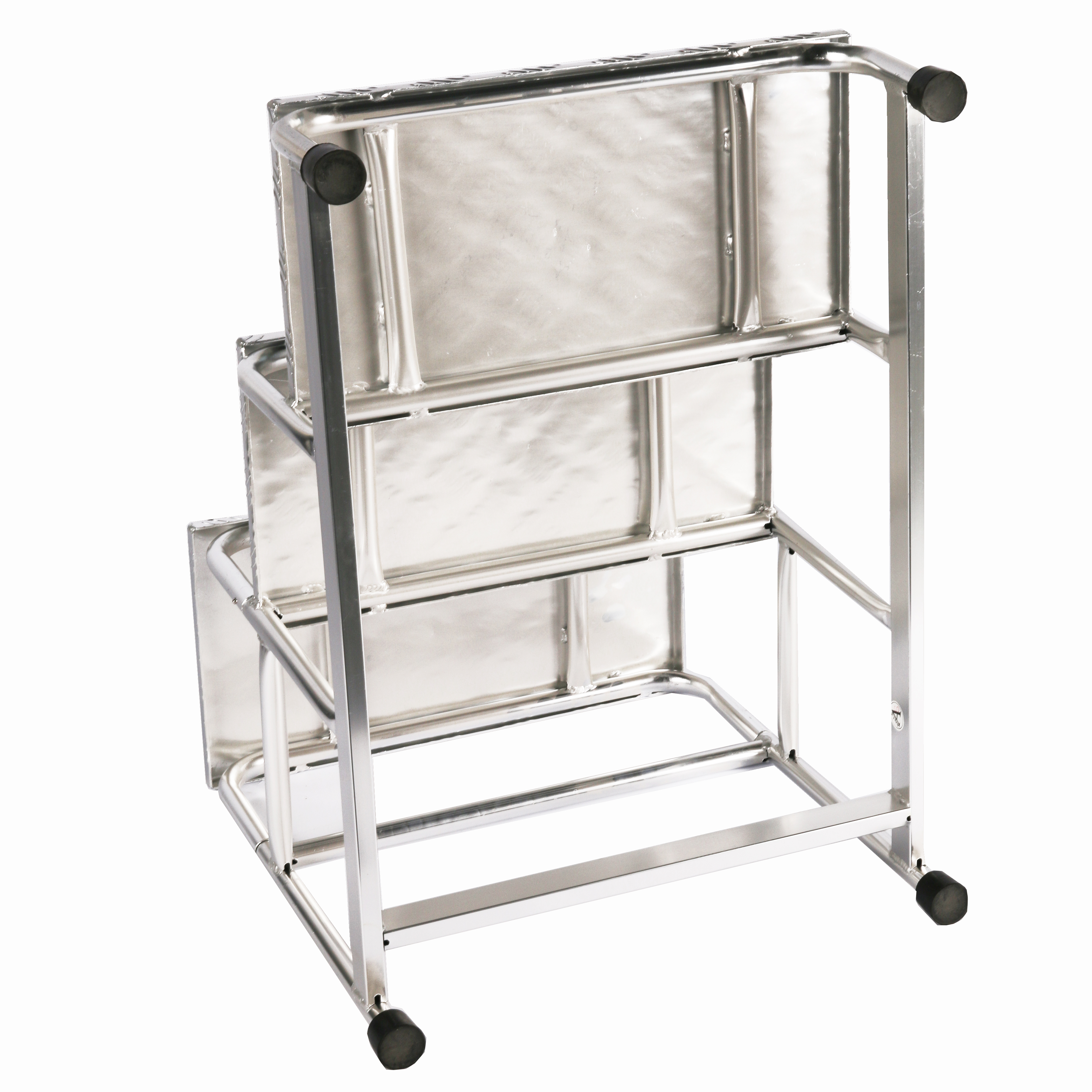 Podesttreppe ALU 3-stufig HxBxT 58x61x89cm SZAGATO mobiler Montagetritt ALU Montagetritte mit Plattform Stufentritt tragbare Treppe Treppenleiter