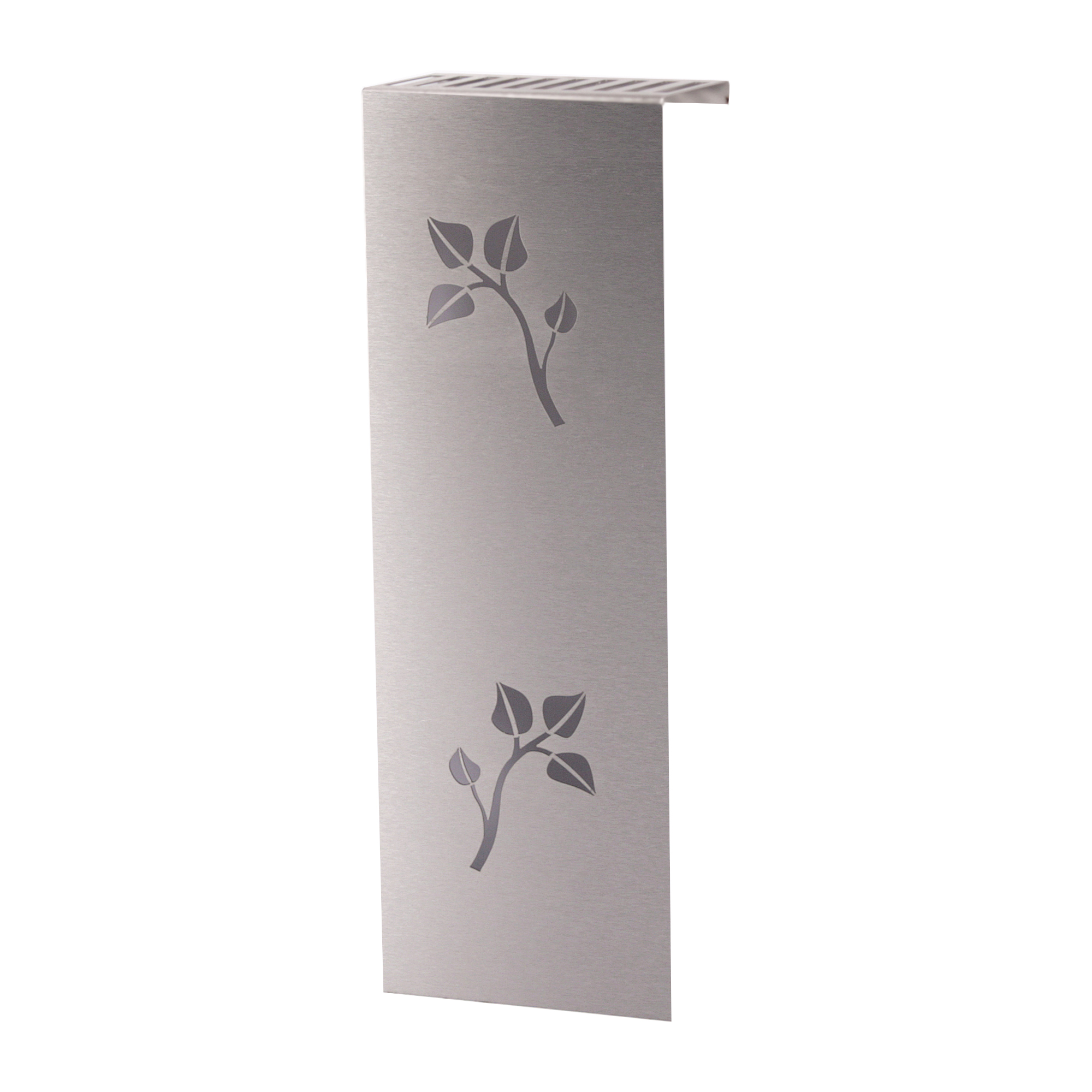 Heizkörperverkleidung Edelstahl matt 60 x 20cm Design Leaves (1 Stück) SZAGATO Heizungsverkleidung Verkleidung Heizkörper Abdeckung für Heizkörper