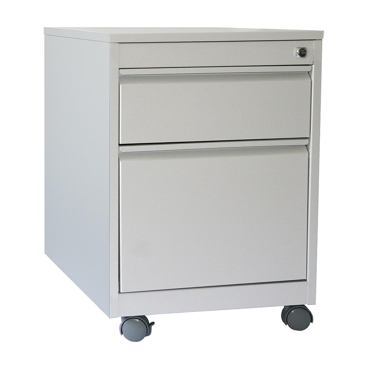 Rollcontainer Stahl Profi 2 Schubladen HxBxT 60x46x60cm lichtgrau SZAGATO Bürocontainer Schreibtisch Unterschrank Rollcontainers Rollcontainer Büro