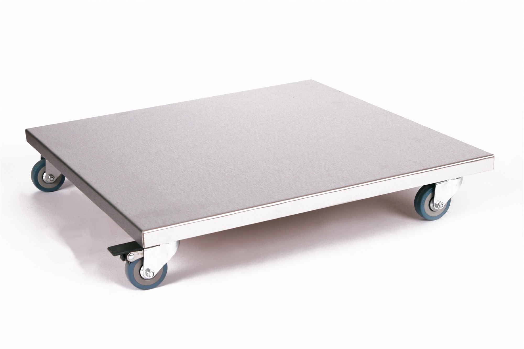 Rollbrett Pflanzenroller 50x50cm Edelstahl 150kg PU-Rolle + Bremse SZAGATO Made in Germany Blumenuntersetzer Möbelroller Blumenroller Transportroller