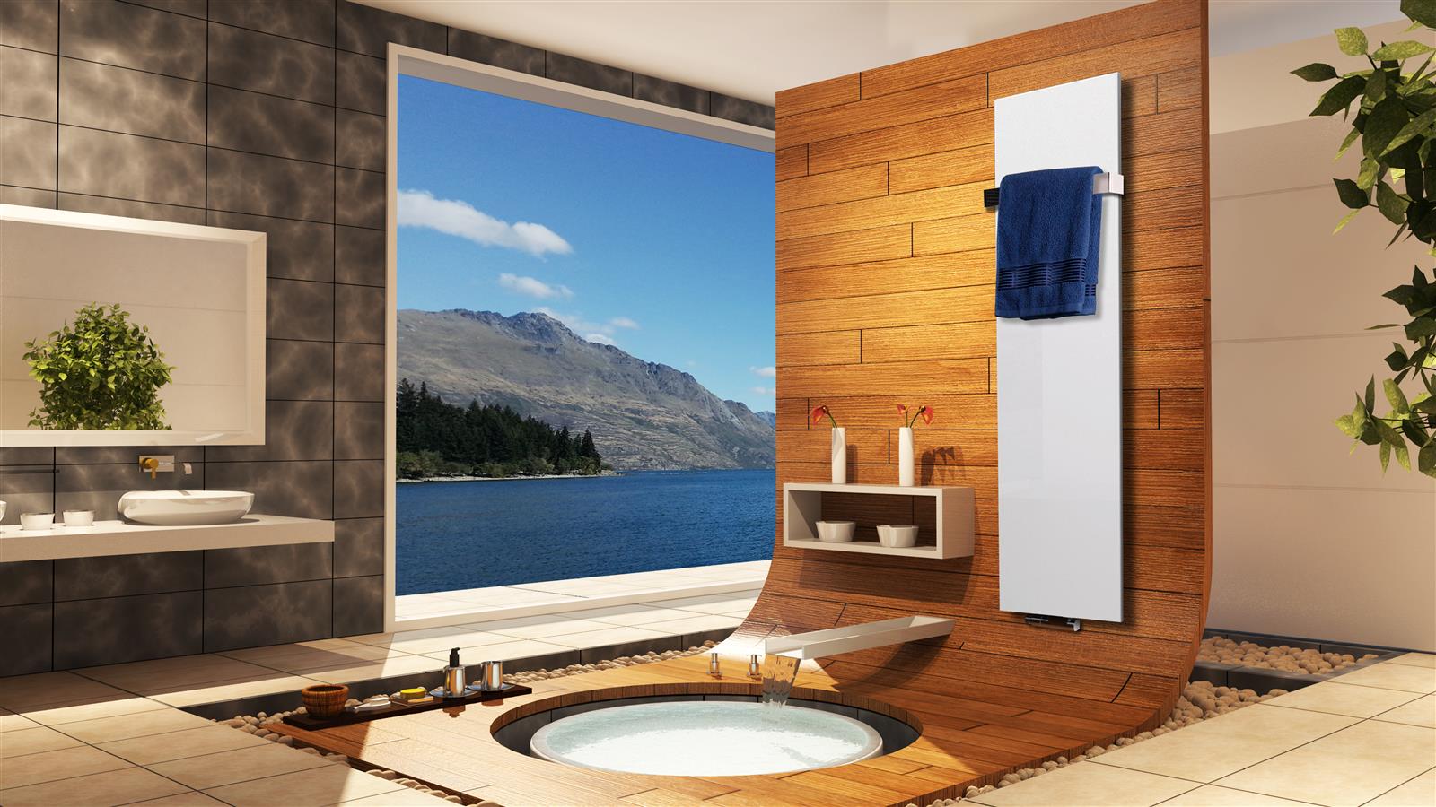 BADHEIZKÖRPER Design Mirror Steel 3 180x47cm 1118 Watt weiß (+1 Halter glänzend 50mm) SZAGATO Designheizkörper Handtuchheizkörper Mittelanschluss