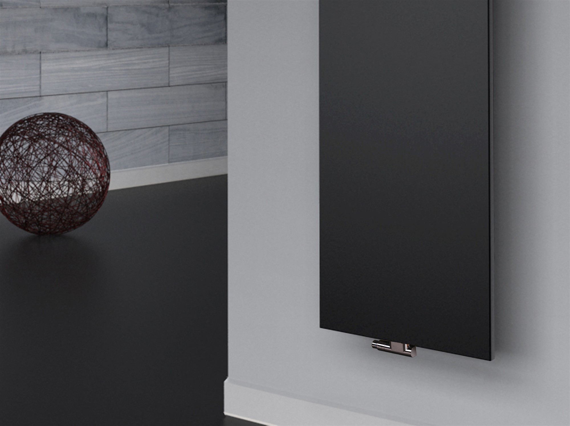 BADHEIZKÖRPER Design Mirror Steel 3 180x47cm 1118 Watt schwarz (+2 Halter 50mm) SZAGATO Handtuchheizkörper mit Mittelanschluss Handtuchwärmer