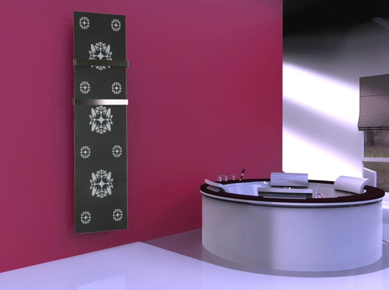 BADHEIZKÖRPER Design Ornaments 3 180x47cm 1118Watt anthrazit - moonstone (+2 Halter 50mm) SZAGATO Designheizkörper mit Mittelanschluss Handtuchwärmer