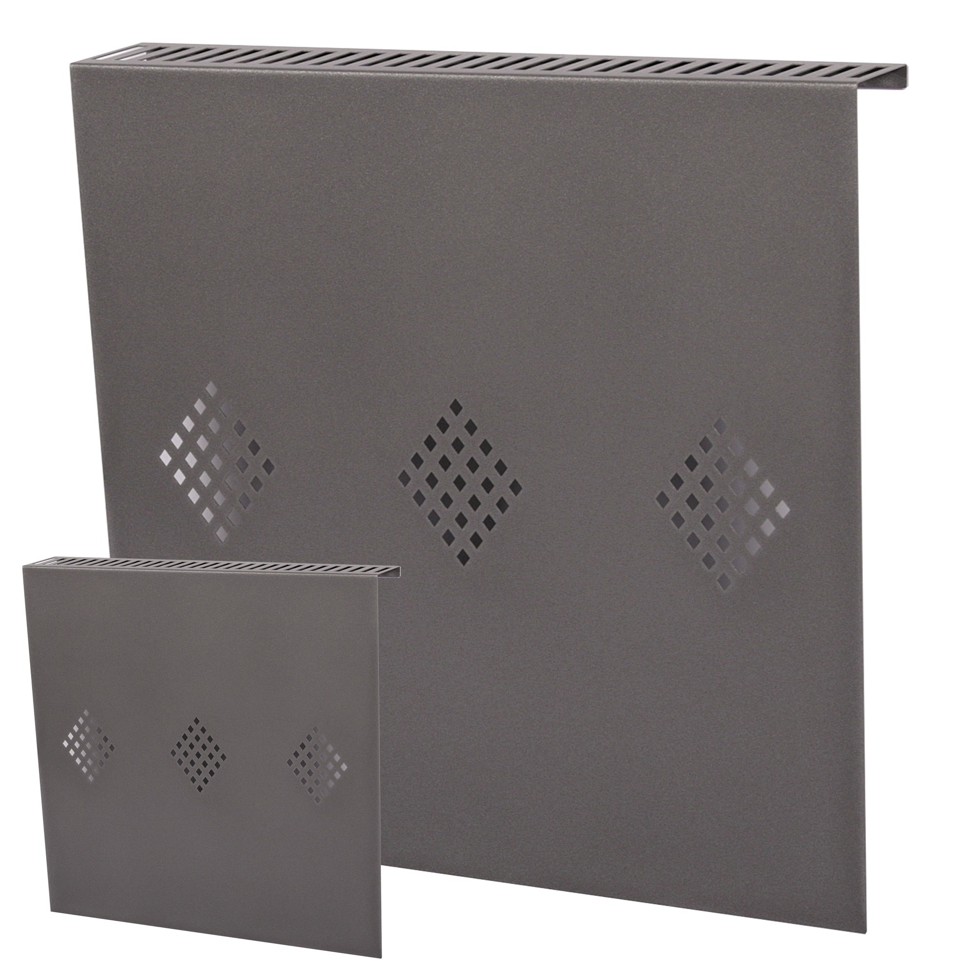 Heizkörperverkleidung 60 x 60cm Design Raute antharzit (SET= 2 Stück) SZAGATO Heizungsverkleidung Verkleidung Heizkörper Abdeckung für Heizkörper