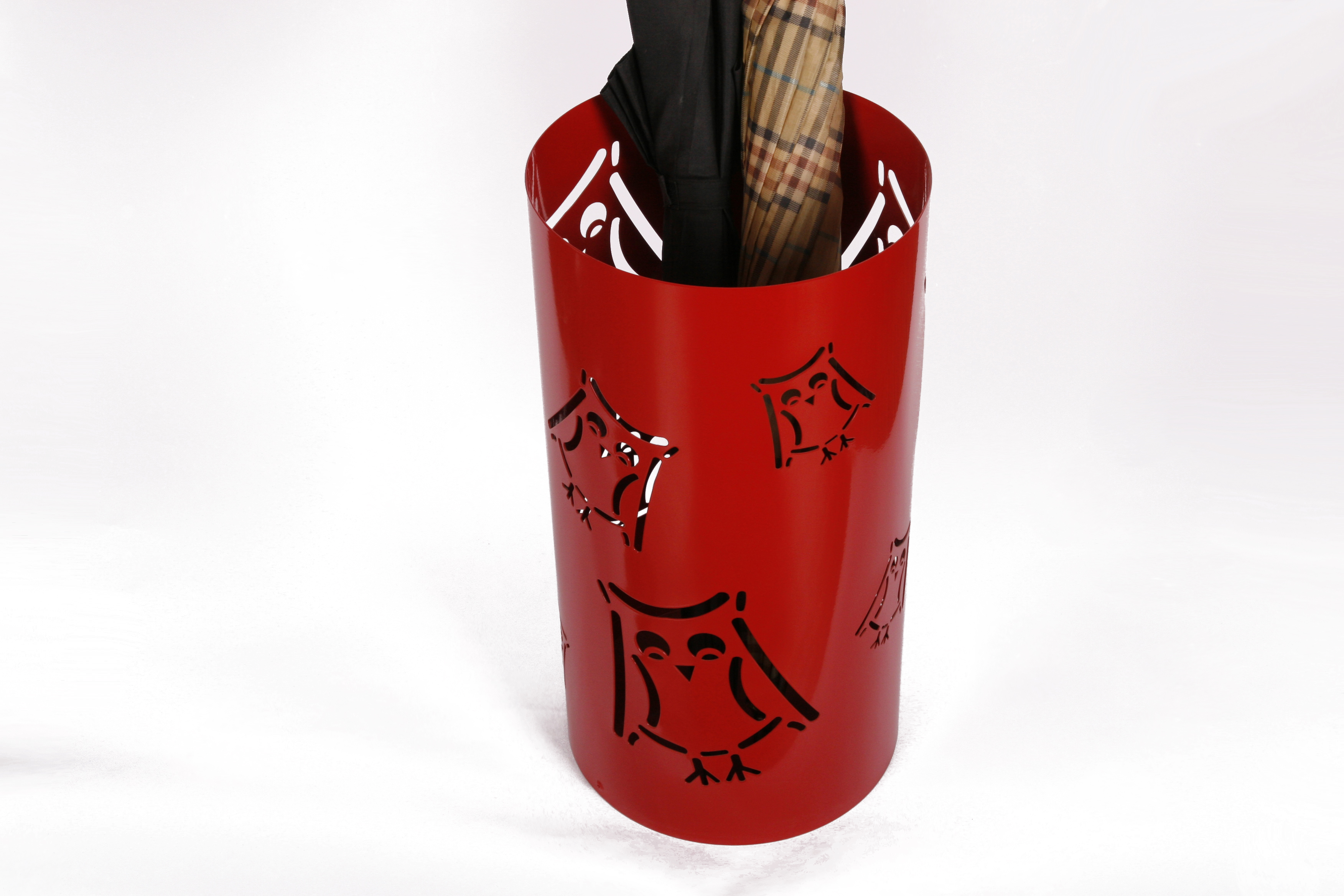 Schirmständer Design Eule 49xØ23cm rot SZAGATO Made in Germany moderner Regenschirmständer groß Schirmhalter Regenschirmhalter Design