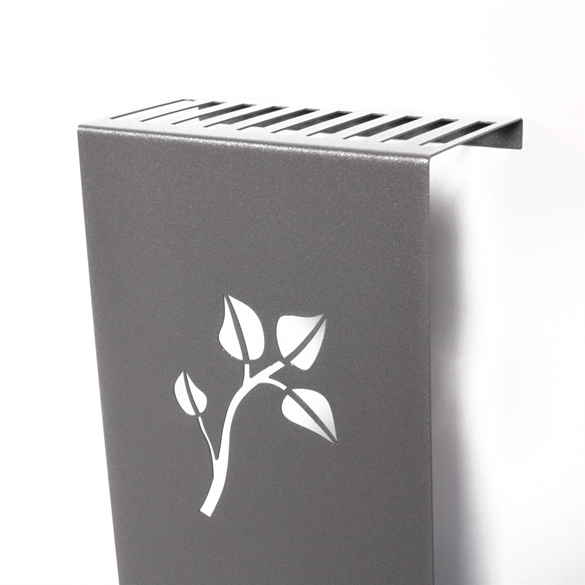 Heizkörperverkleidung 60 x 20cm Leaves anhrazit (1 Stück) SZAGATO Heizungsverkleidung Verkleidung Heizkörper Abdeckung Heizkörper Heizungsabdeckung