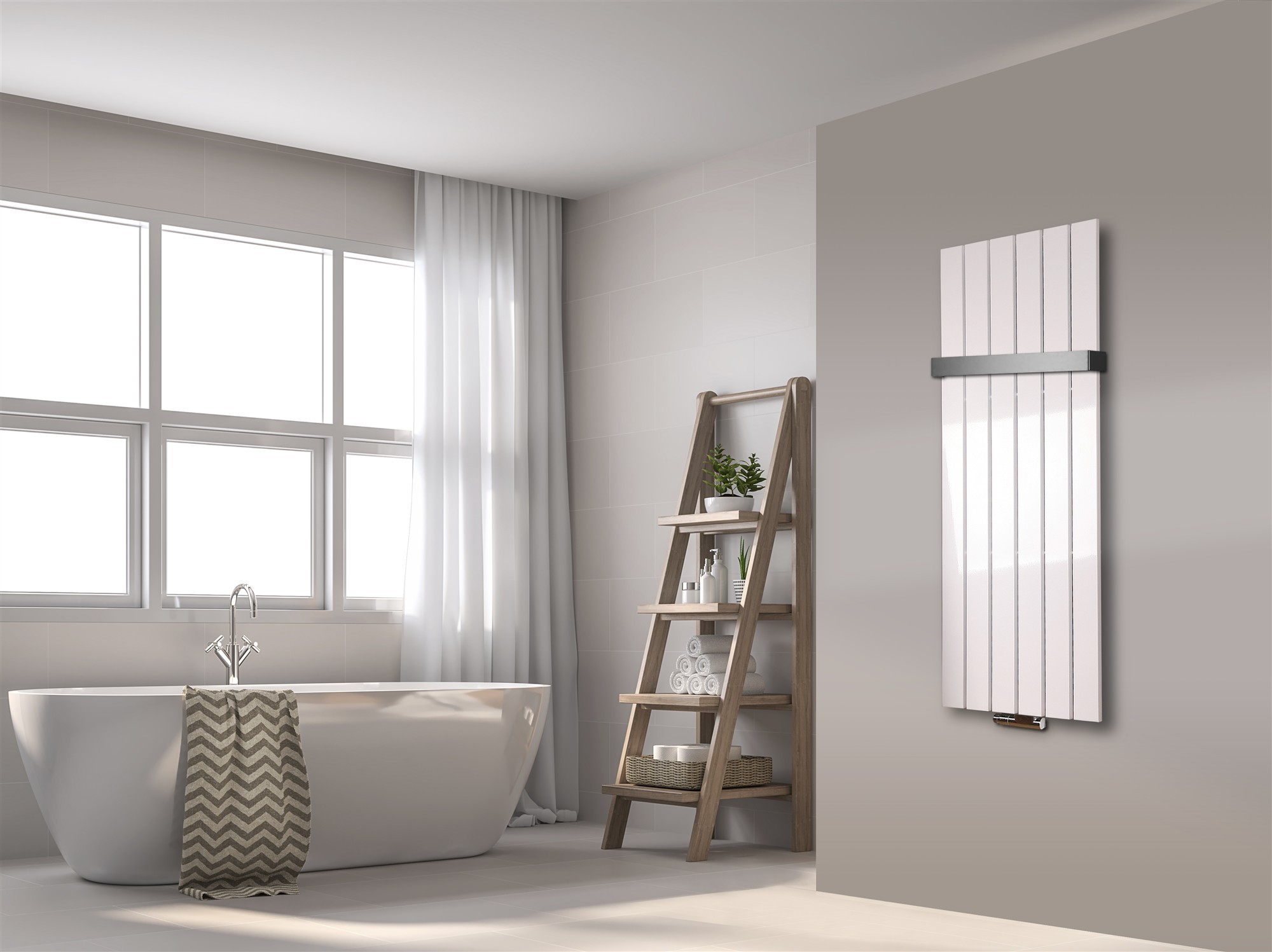 BADHEIZKÖRPER Design Peking 2 120x47cm 799 Watt weiß (+1 Halter 50mm) SZAGATO Paneelheizkörper Handtuchheizkörper mit Mittelanschluss Handtuchwärmer