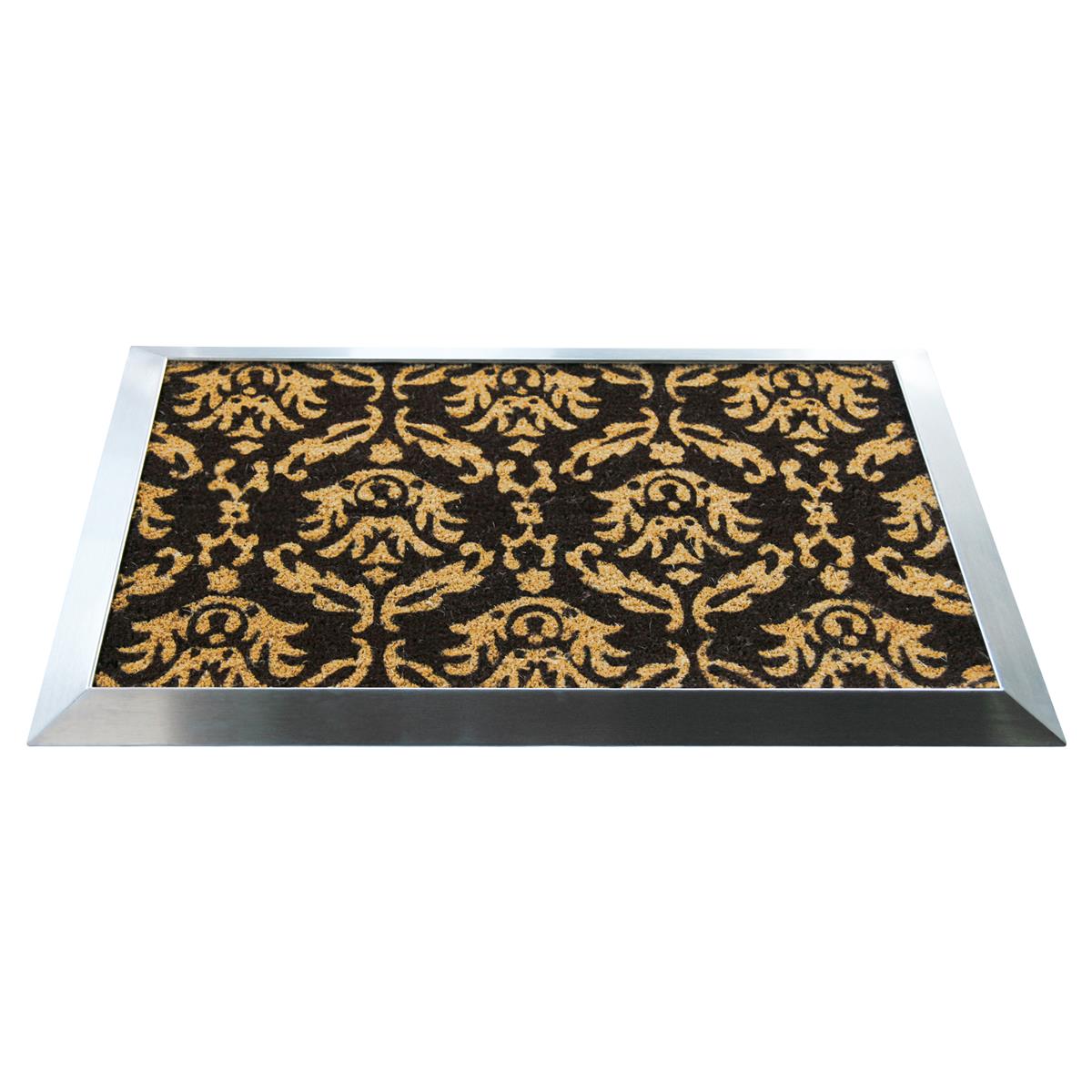 Fußmatte mit Edelstahl-Rahmen 84x54cm Design 33 Kokos braun SZAGATO Fussmatte außen Fussmatte outdoor Fussmatte innen Schuhabstreifer Fussabtreter