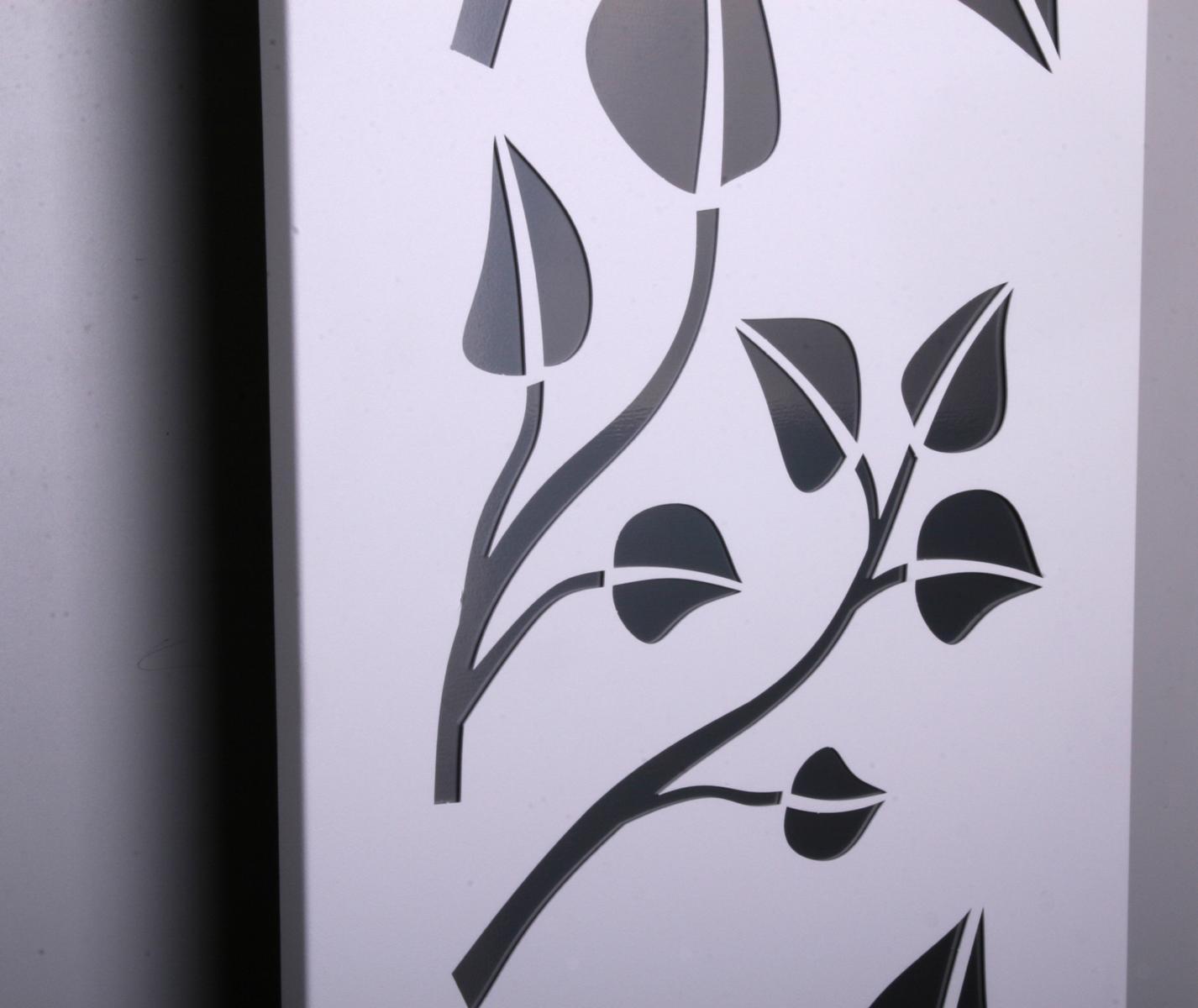 BADHEIZKÖRPER Design Leaves 3 180x47cm 1118 Watt weiß (+2 Halter 15mm) SZAGATO Designheizkörper Handtuchheizkörper mit Mittelanschluss Handtuchwärmer