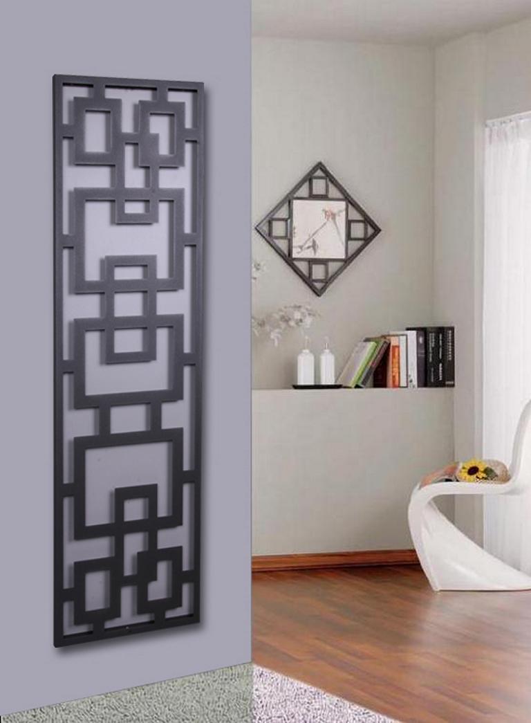 Wandgarderobe Design Rechteck 140x40cm grau SZAGATO Made in Germany Garderobenpaneel Garderobenleiste Garderobenleisten Flurgarderobe Garderobe Flur