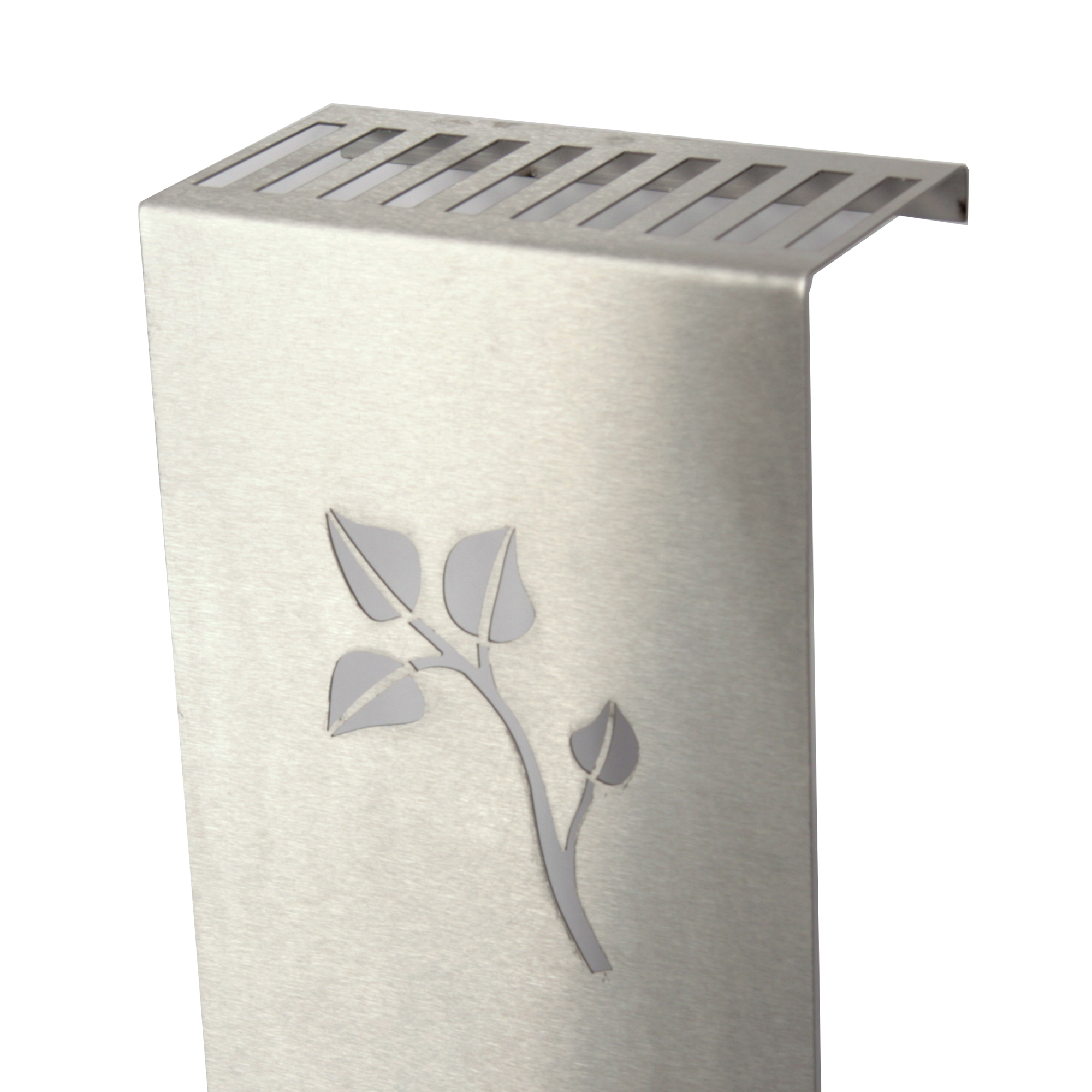 Heizkörperverkleidung Edelstahl matt 60 x 20cm Design Leaves (SET=3 Stück) SZAGATO Heizungsverkleidung Verkleidung Heizkörper Abdeckung für Heizkörper