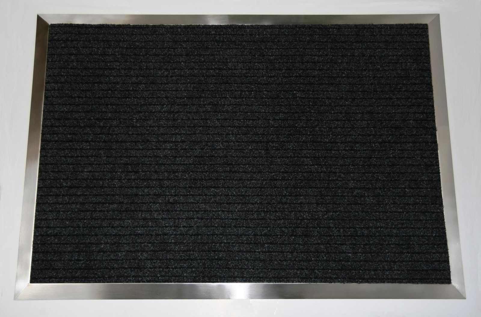 Edelstahlrahmen mit Fußmatte Ripps 130x90cm SZAGATO Made in Germany Schuhabstreifer Edelstahl außen Schmutzfangmatte Fußabtreter Schmutzmatte