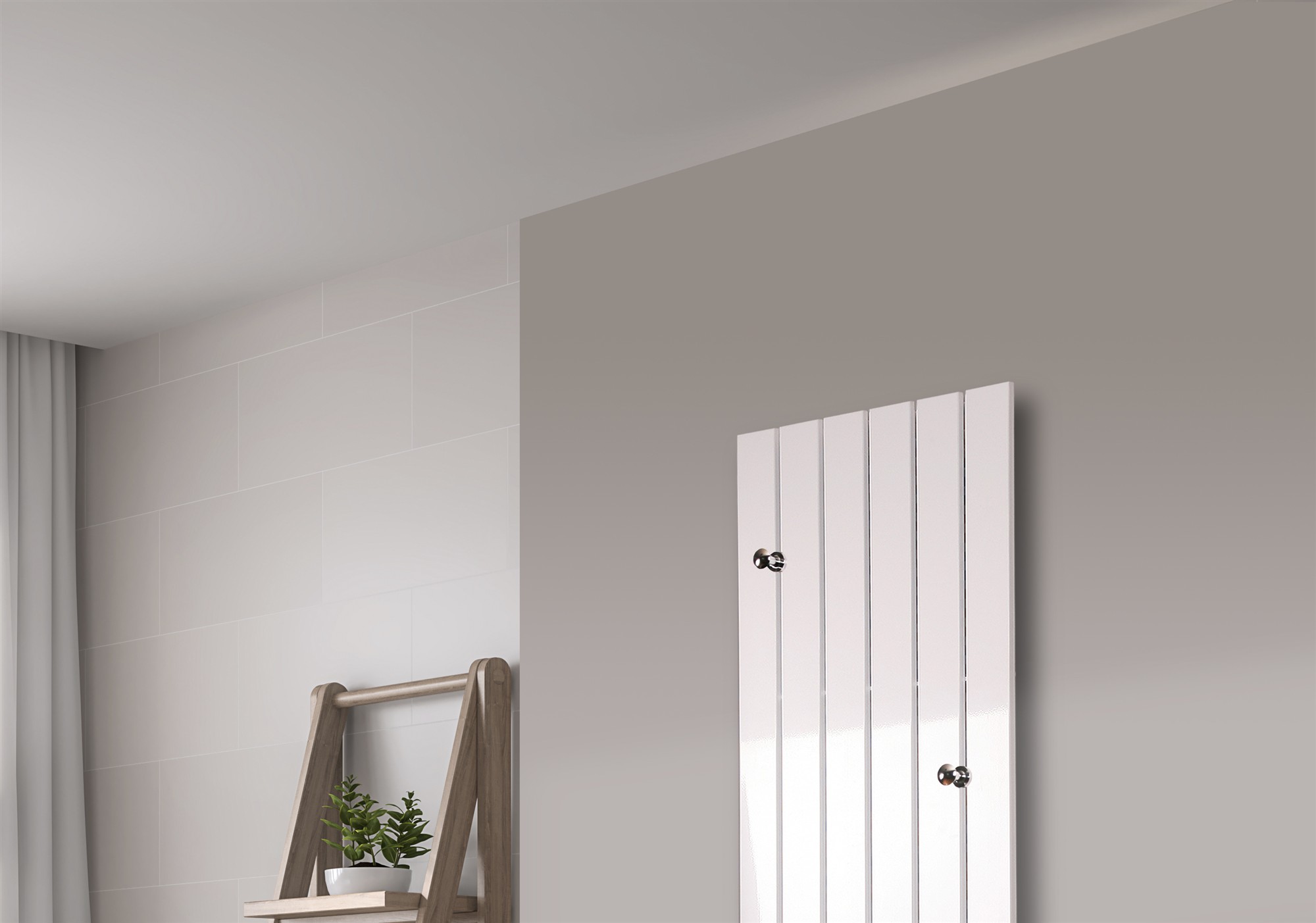 BADHEIZKÖRPER Design Peking 2 120x47cm 799 Watt weiß (+ 2 Knopfhalter) SZAGATO Designheizkörper Handtuchheizkörper mit Mittelanschluss Handtuchwärmer